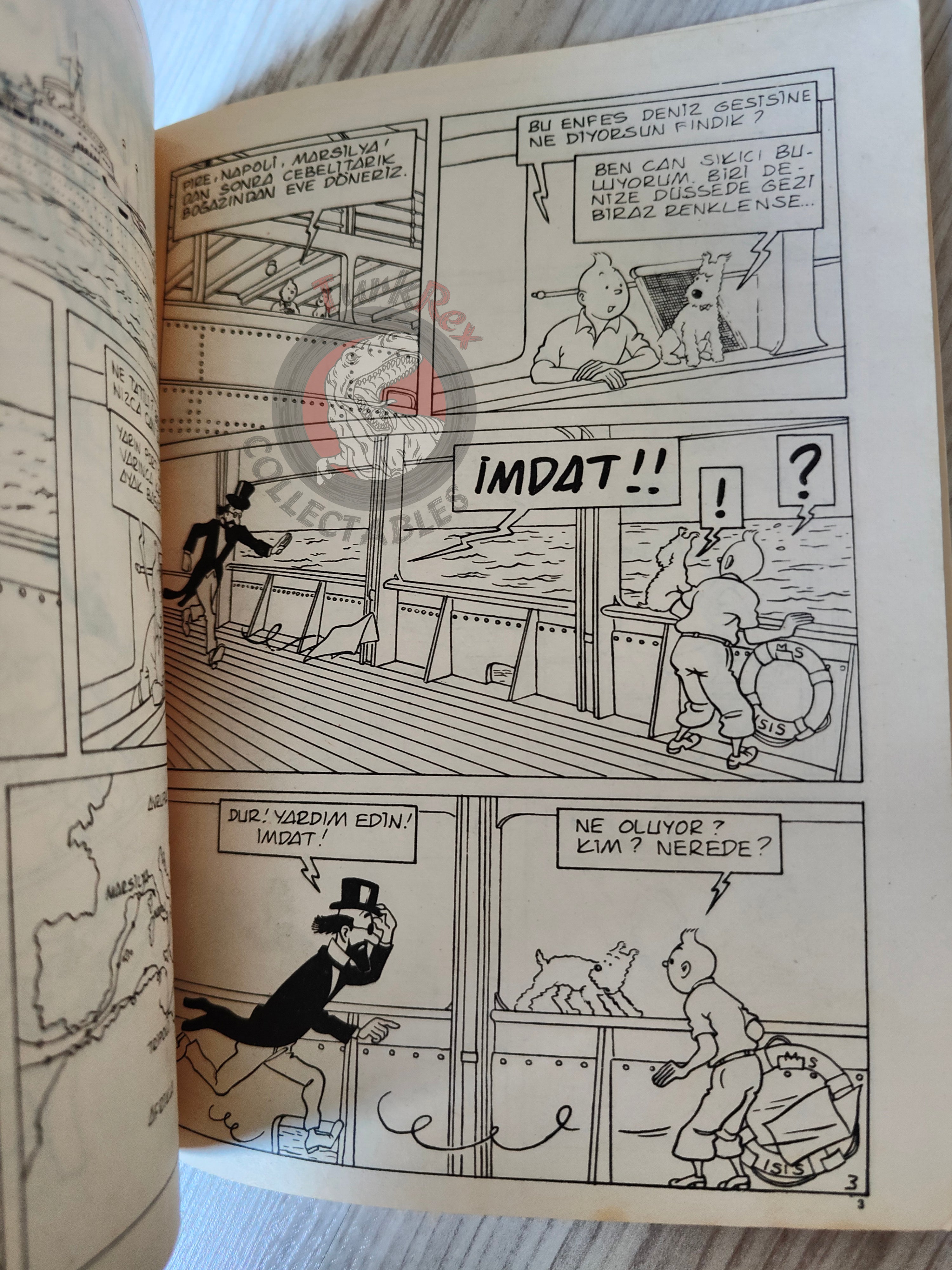 Tintin – Cigars of the Pharaoh mid 1980s Turkish Edition Comic Turkey 1