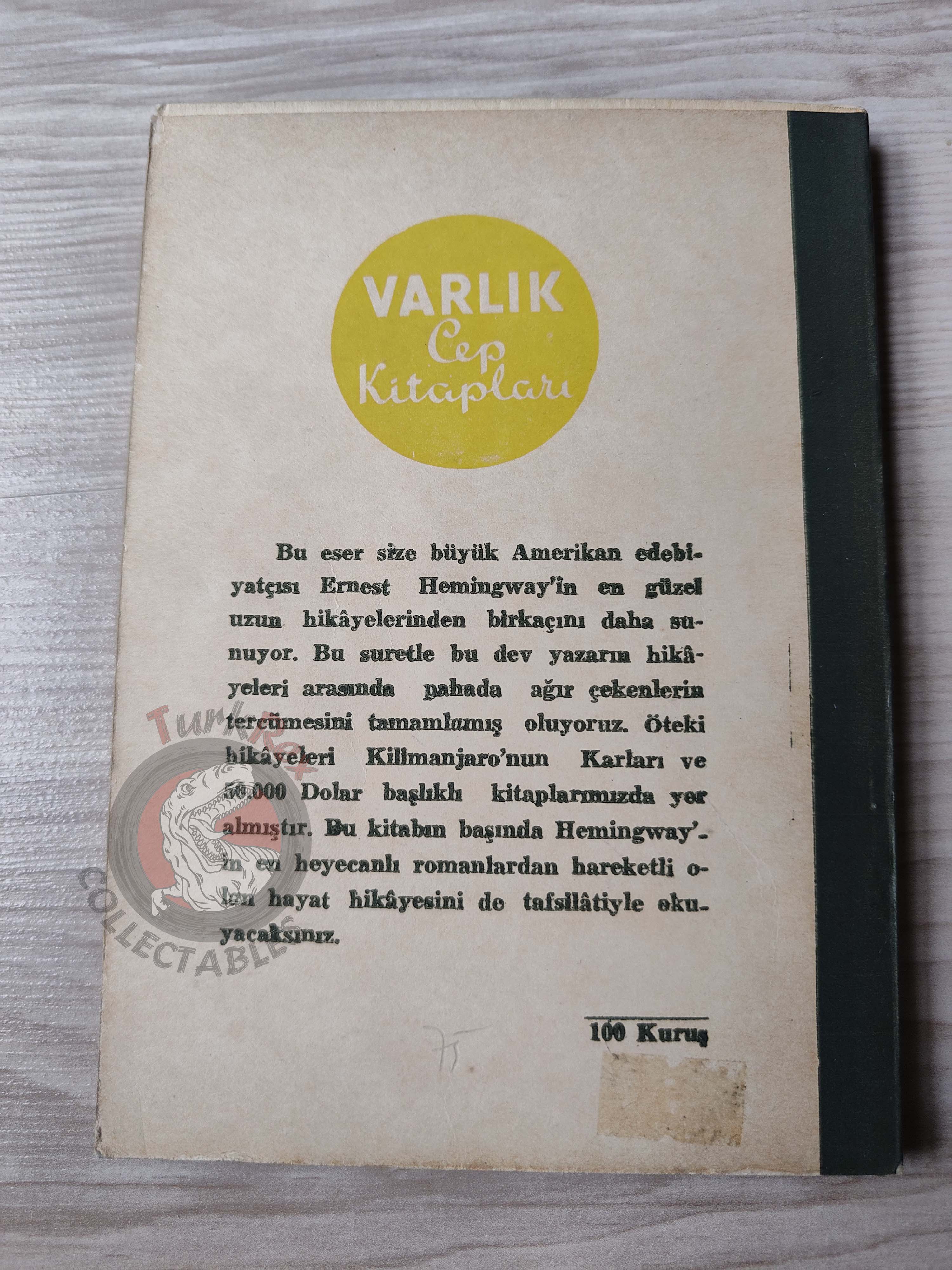 Ernest Hemingway – Men Without Women 1954 1st Turkish Book Turkey
