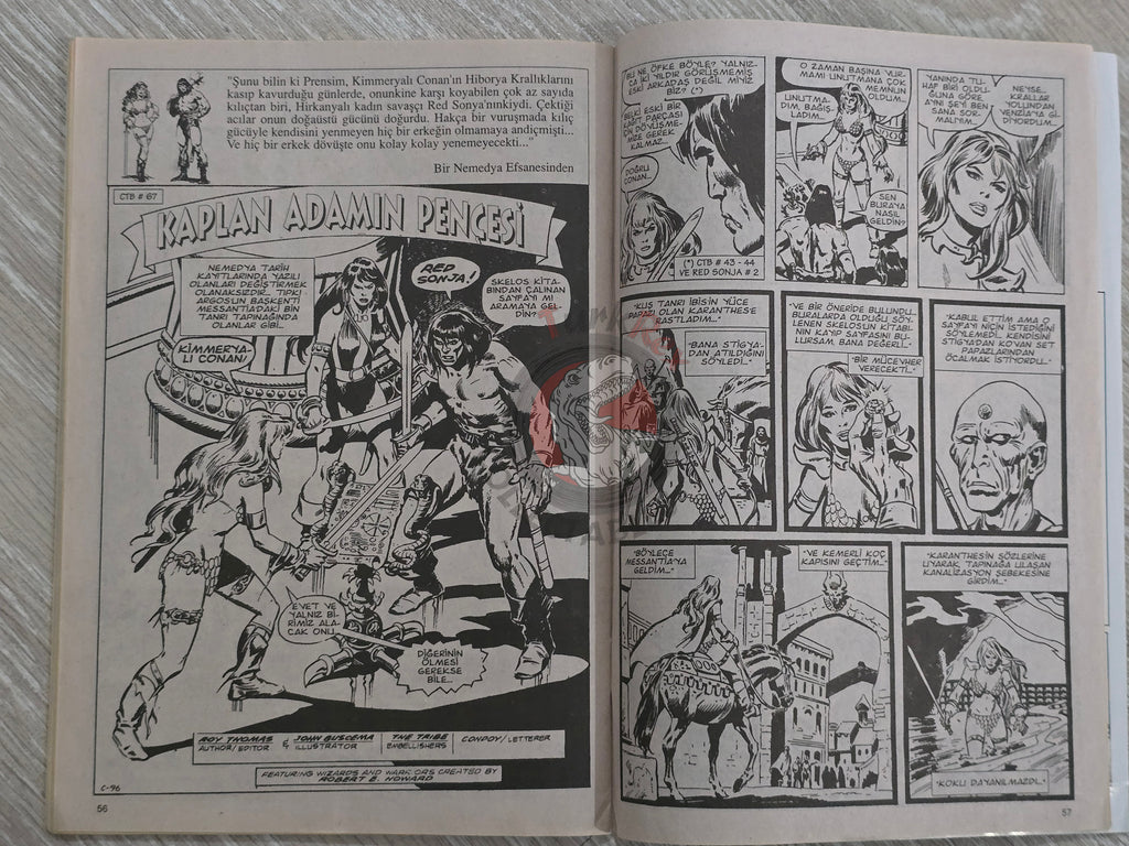 Red Sonja #4 2000 Turkish Comic Turkey Marvel Feature #4 #5 #6 Conan the Barbarian #67