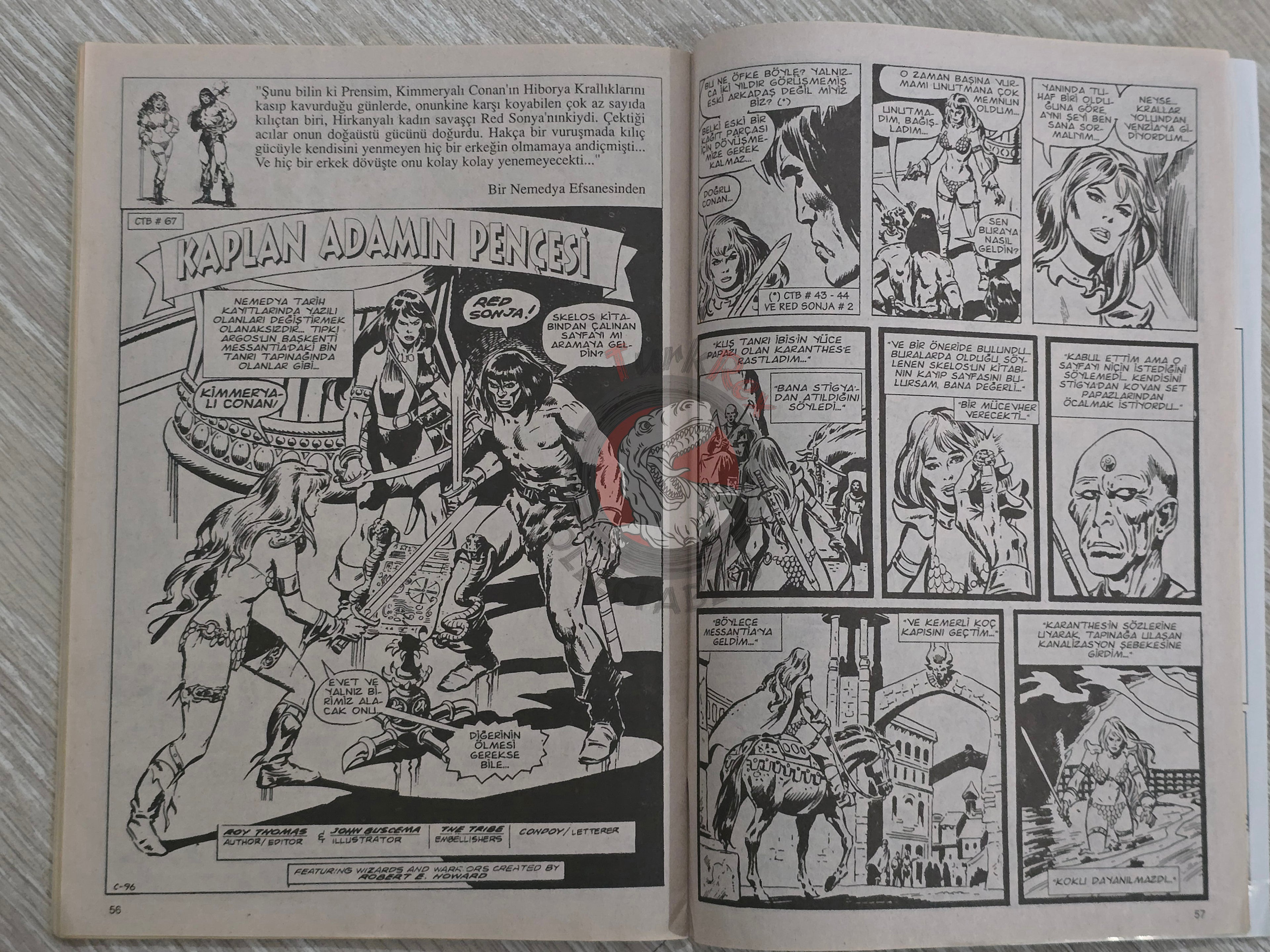 Red Sonja #4 2000 Turkish Comic Turkey Marvel Feature #4 #5 #6 Conan the Barbarian #67