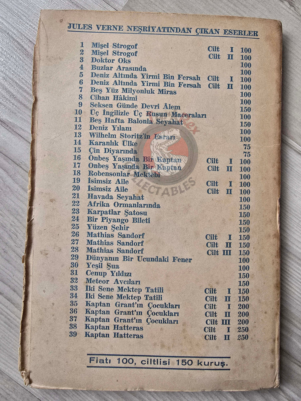 Jules Verne – The Begum's Fortune 1950 Turkish Book Turkey Illustrated Léon Benett