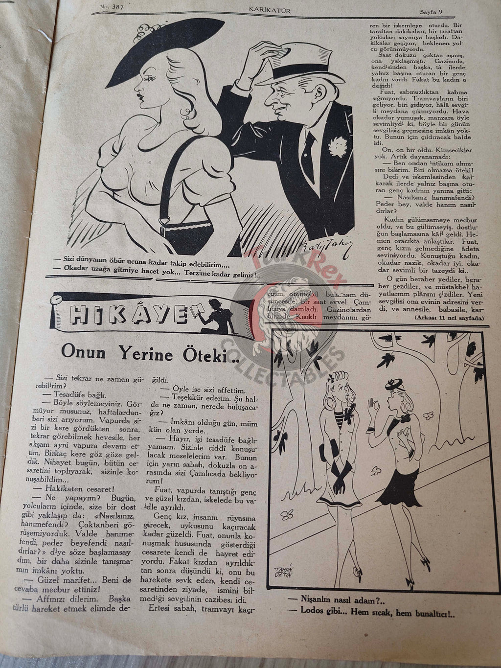 Karikatür 1943 Humor Magazine Turkish Turkey Winston Churchill Italy WW2 era Germany