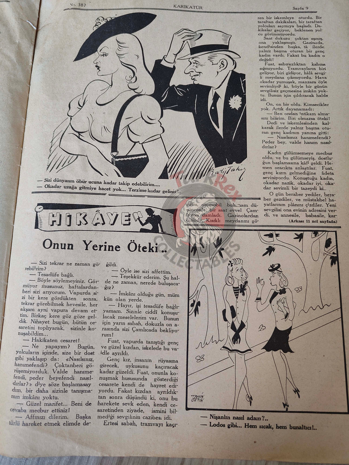 Karikatür 1943 Humor Magazine Turkish Turkey Winston Churchill Italy WW2 era Germany
