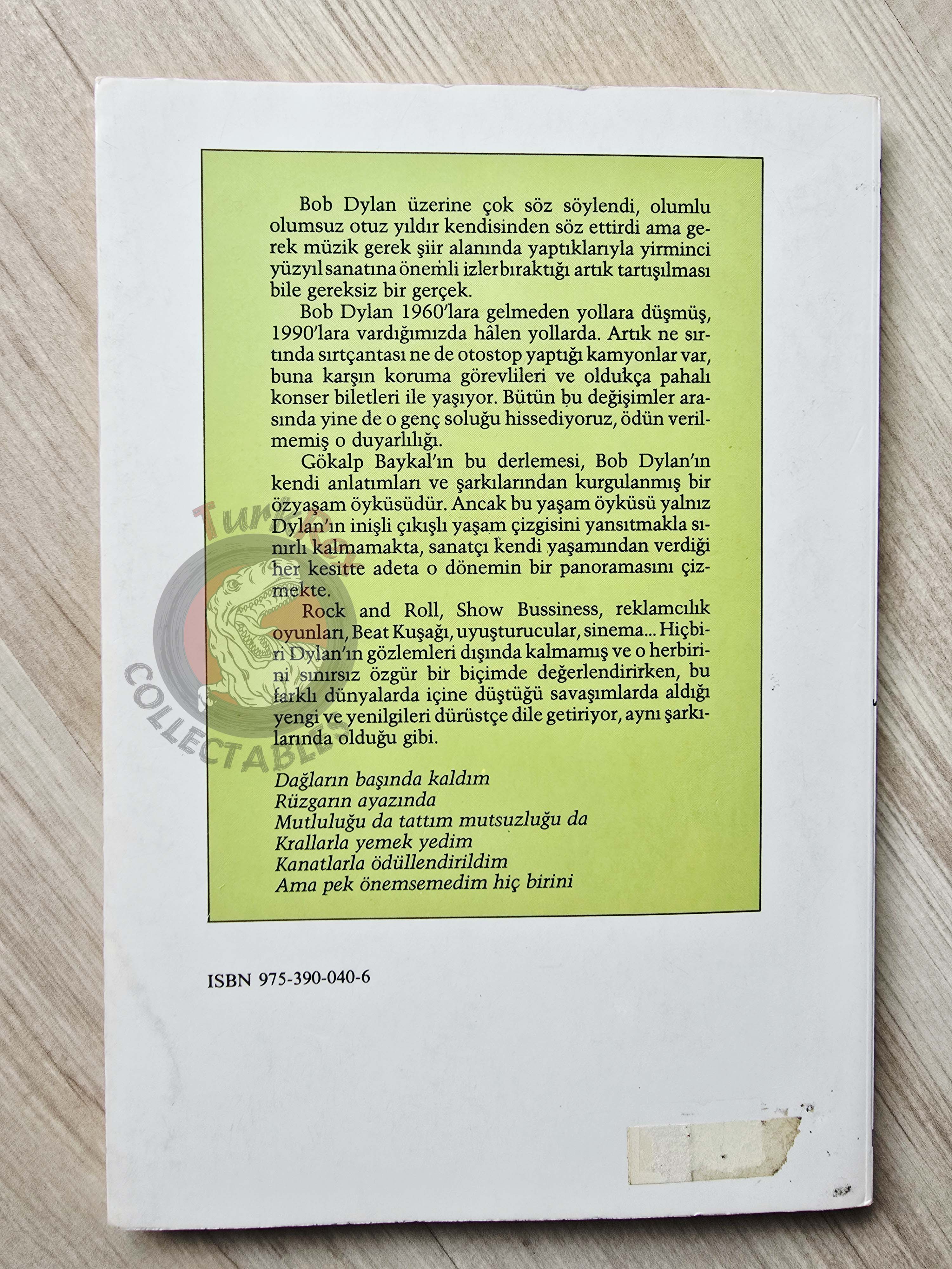 Bob Dylan Forever Young Biography Book 1990 1st by Turkish Writer Book Turkey