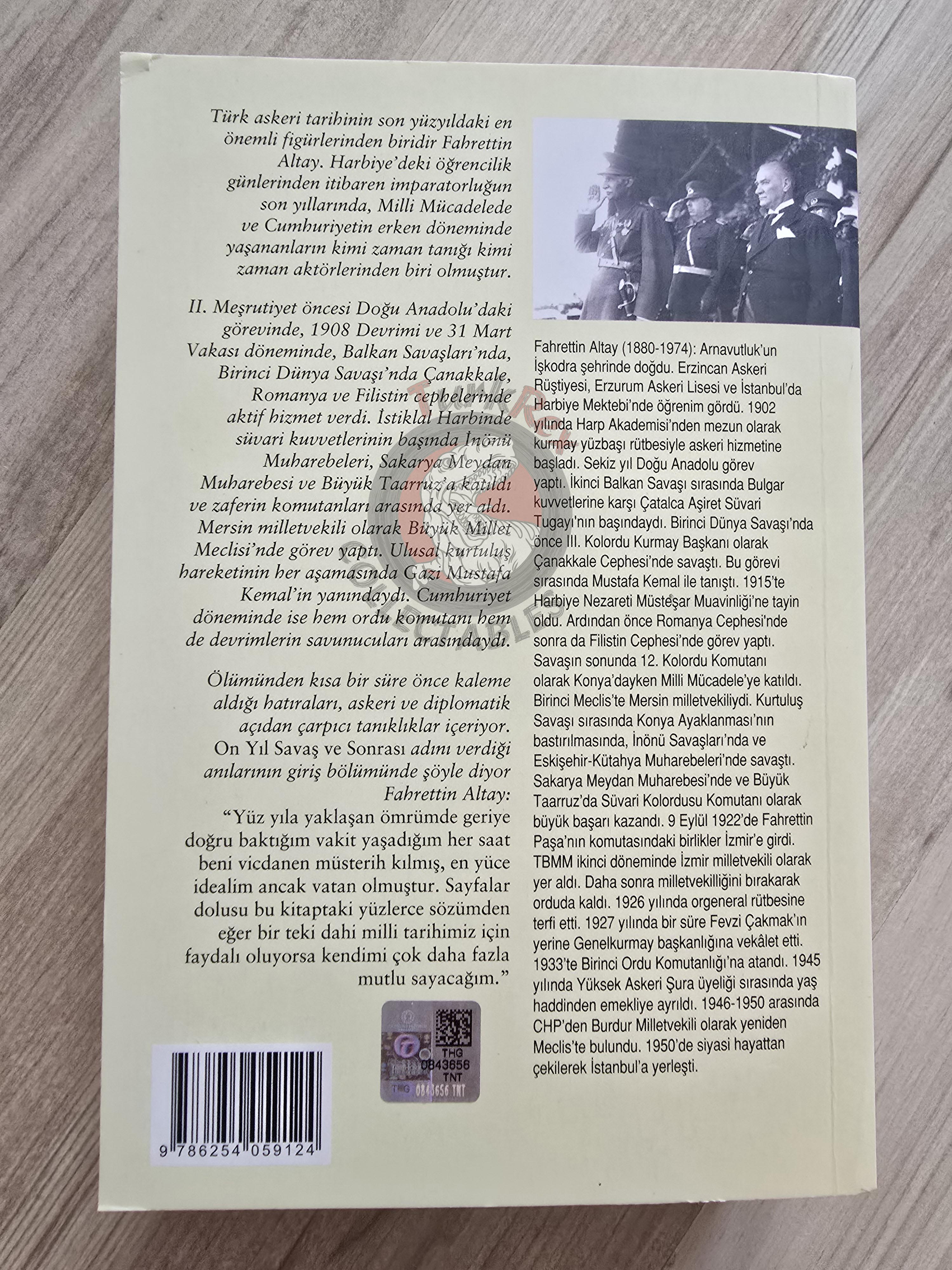 Fahrettin Altay – Ten Years of War and Aftermath 1912–1922 Turkish Book Turkey WW1 Ottoman