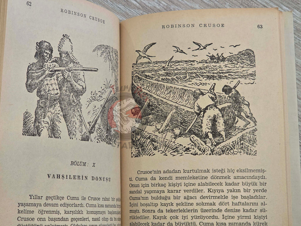 Daniel Defoe – Robinson Crusoe 1982 Turkish Book Turkey Illustrated