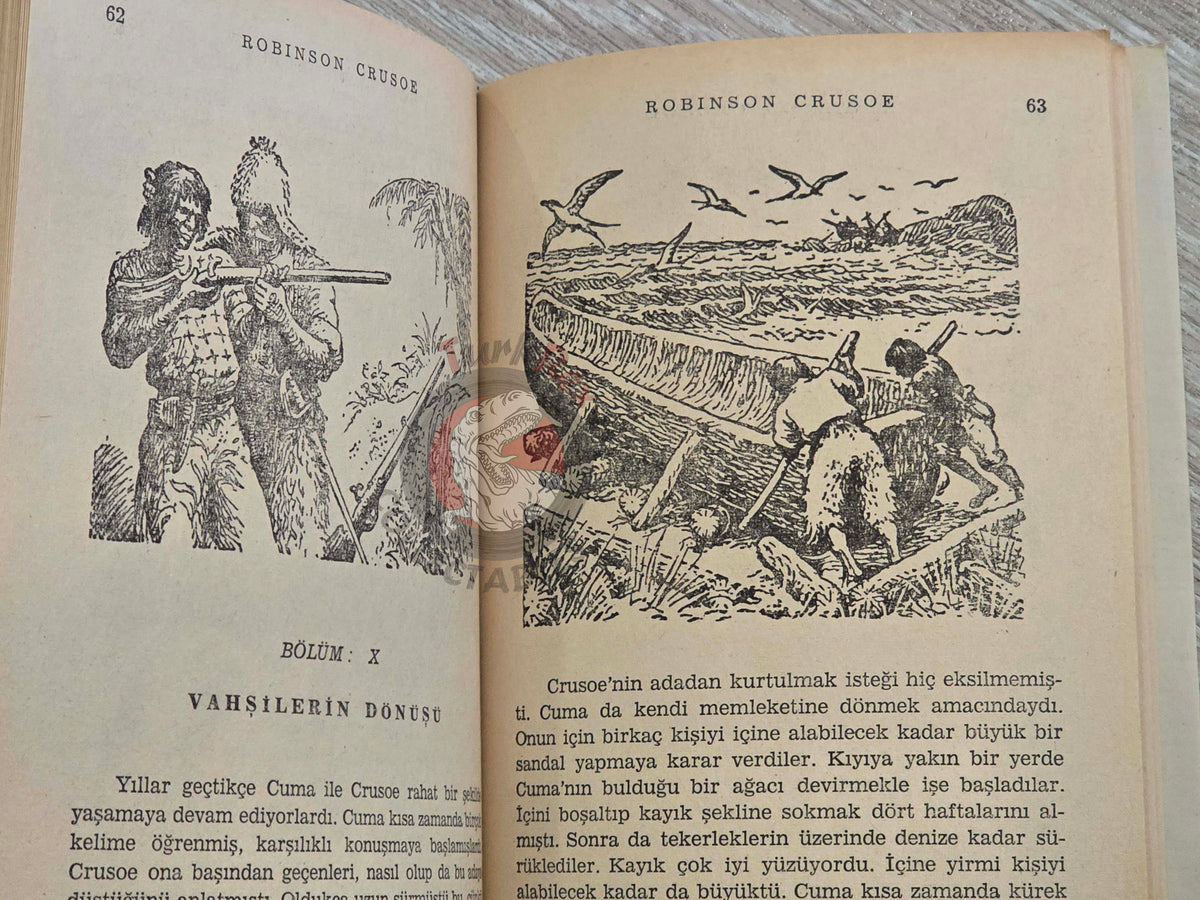 Daniel Defoe – Robinson Crusoe 1982 Turkish Book Turkey Illustrated