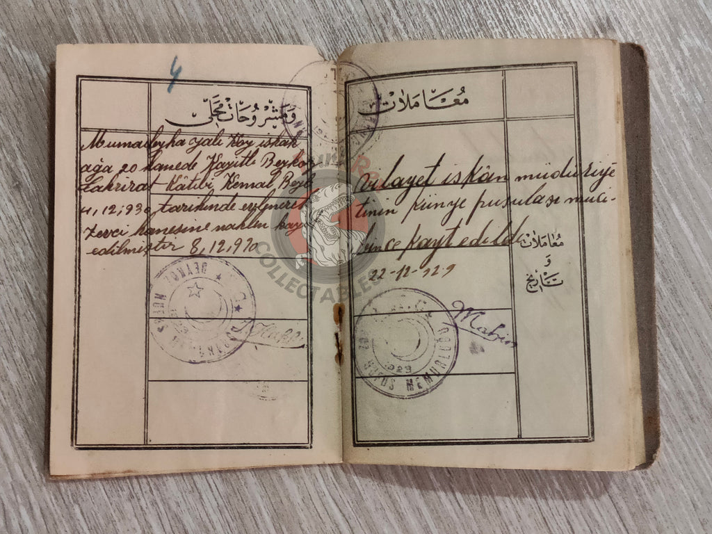Ottoman Identity Document 1927 Muslim Citizen from Janina with photo Balkans Migrant