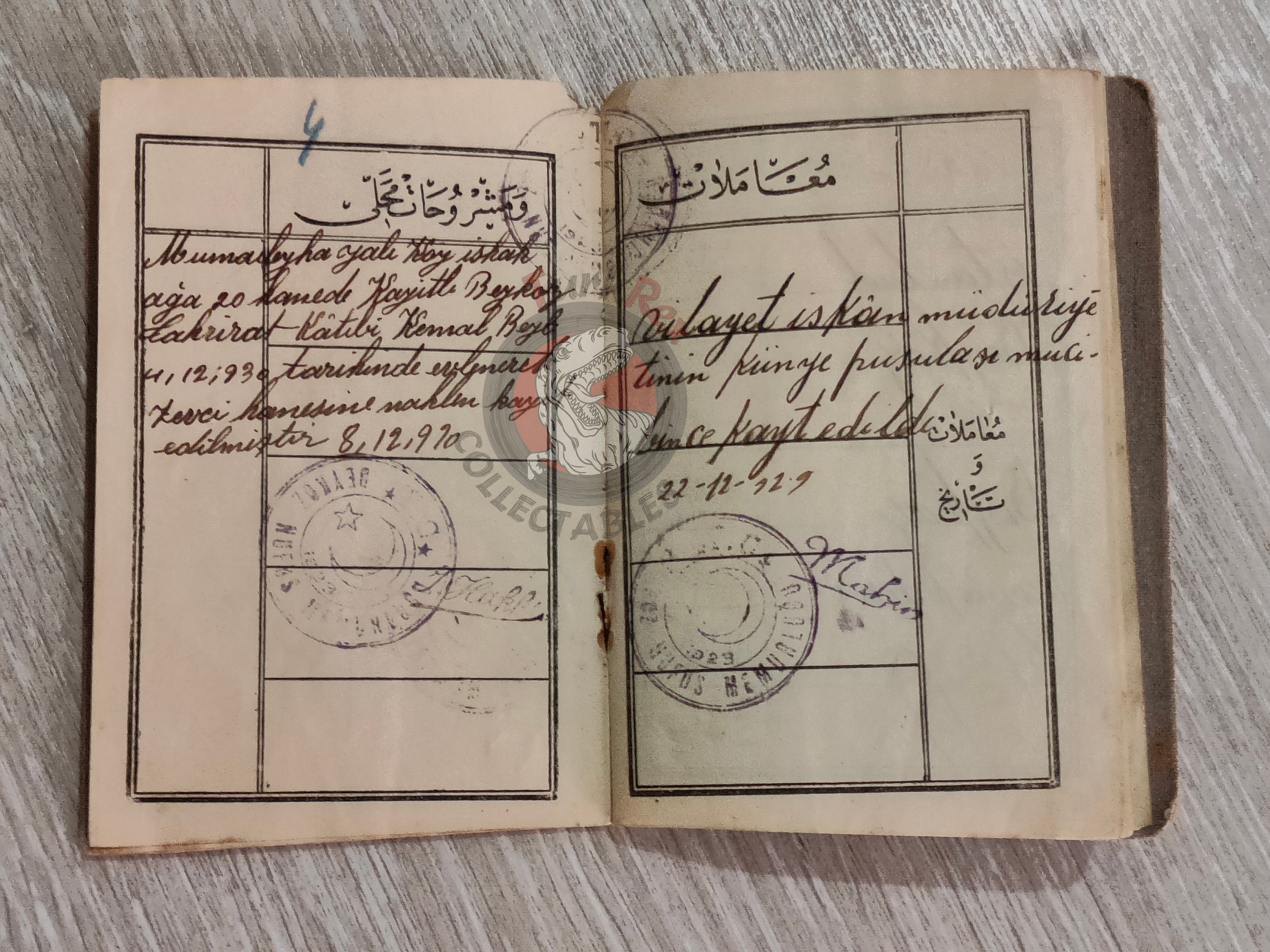 Ottoman Identity Document 1927 Muslim Citizen from Janina with photo Balkans Migrant