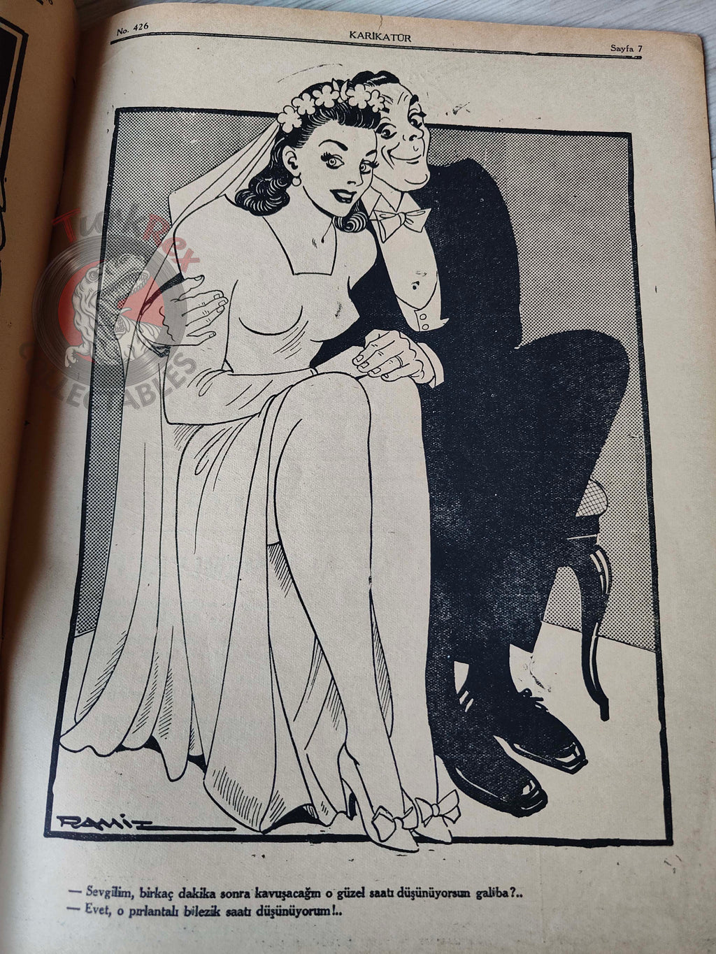 Karikatür 1944 Humor Magazine Turkish Turkey The Axis Train Germany Bulgaria WW2 era