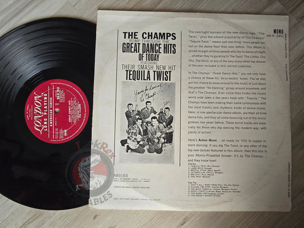 The Champs – Great Dance Hits Turkish Pressing Vinyl Turkey Edition