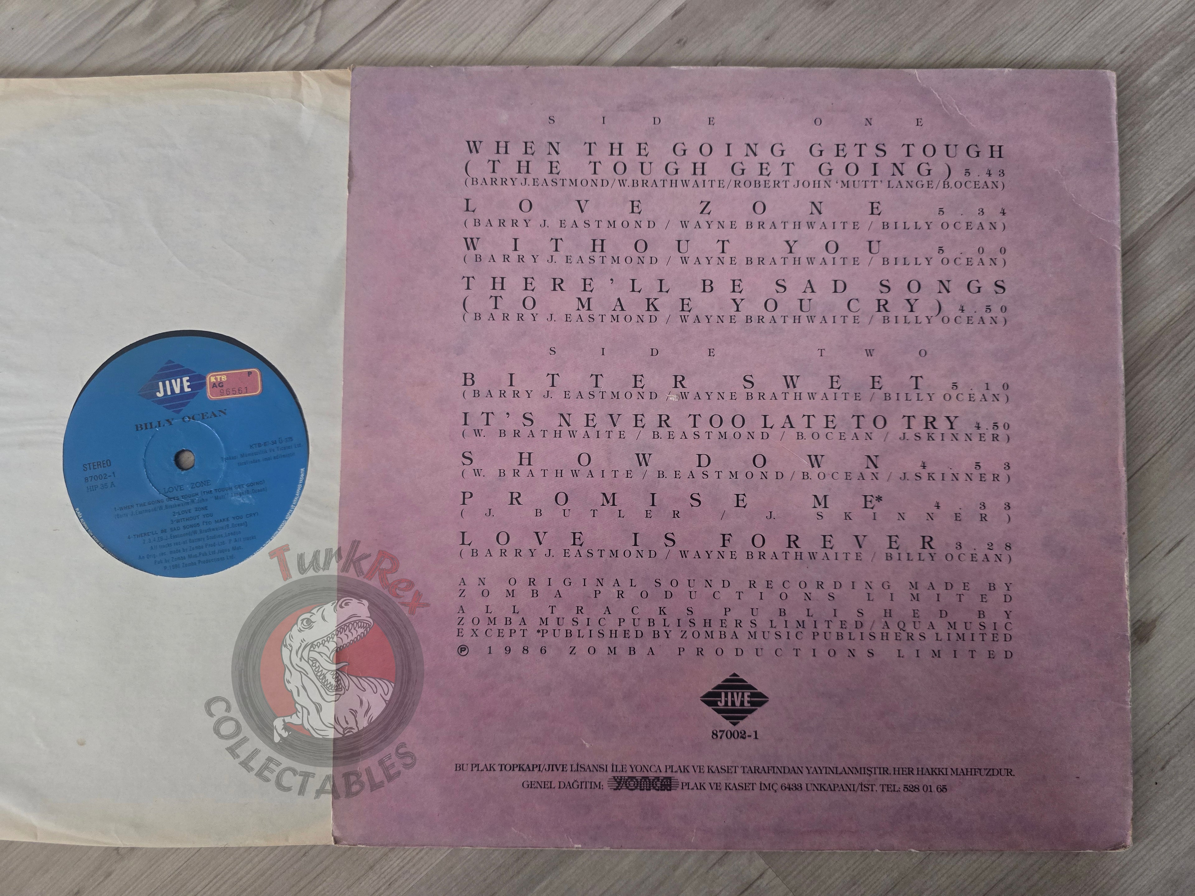Billy Ocean – Love Zone Turkish Pressing Vinyl Turkey Edition