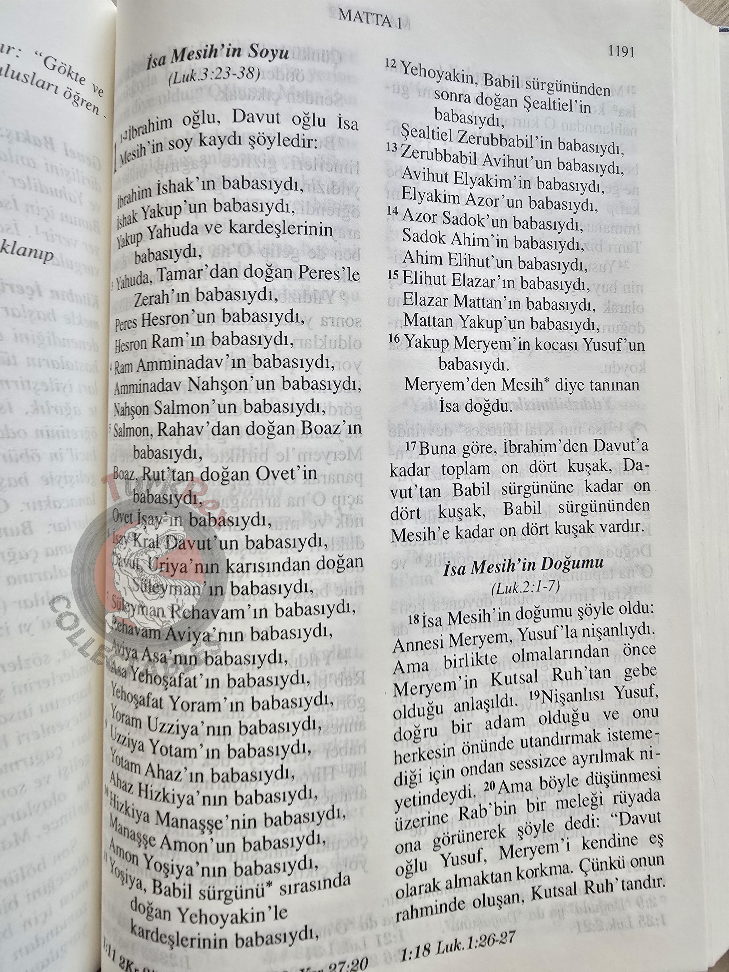 Bible Gospel 2007 Turkish HC Book New and Old Testament with Maps