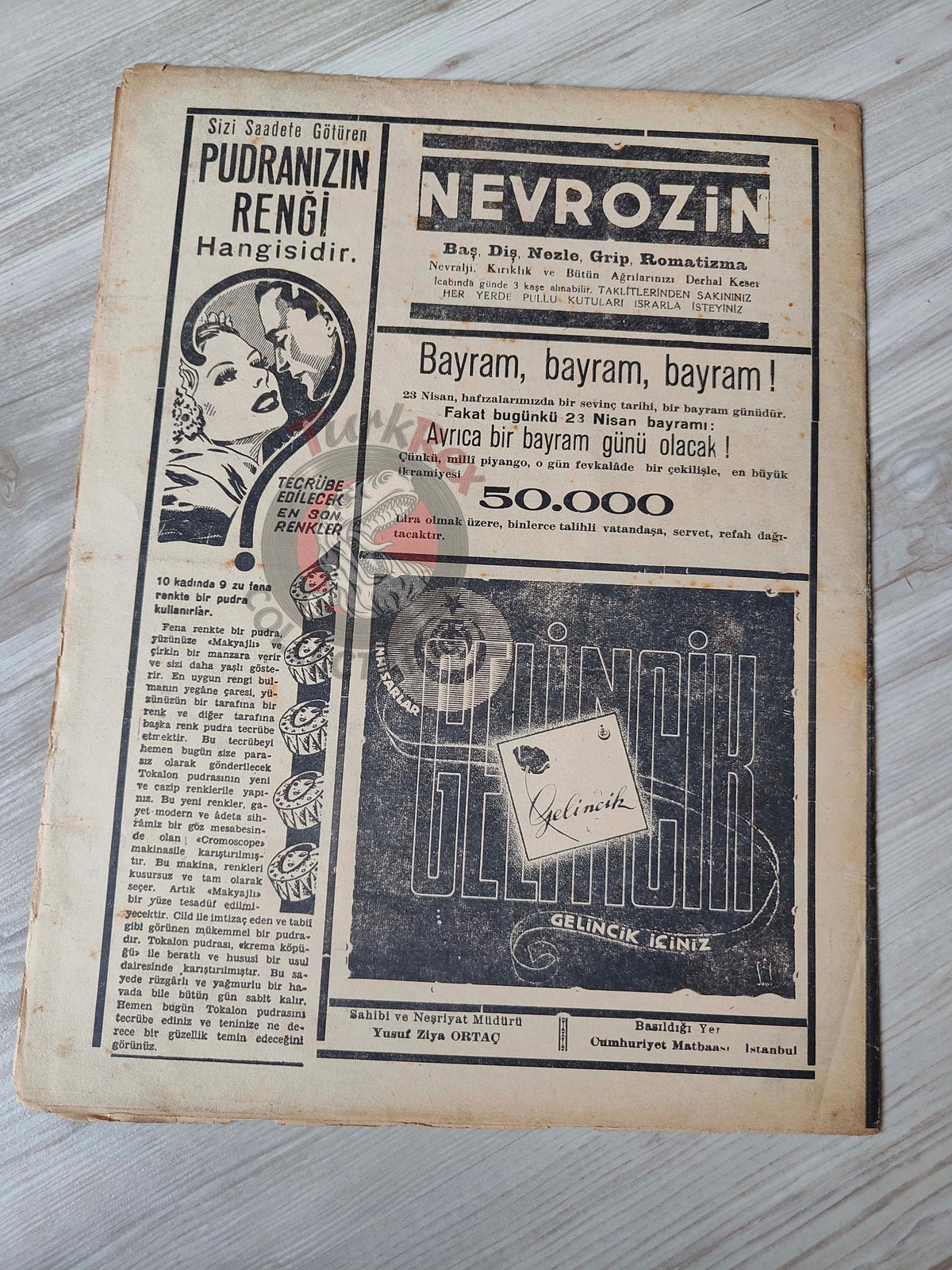 Akbaba 1942 Humor Magazine Turkish Turkey Germany and the Cossack WW2 era Russia Churchill