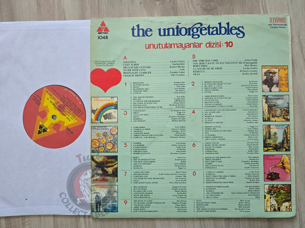 Various – The Unforgetables 10 Turkish Pressing Vinyl Turkey Edition
