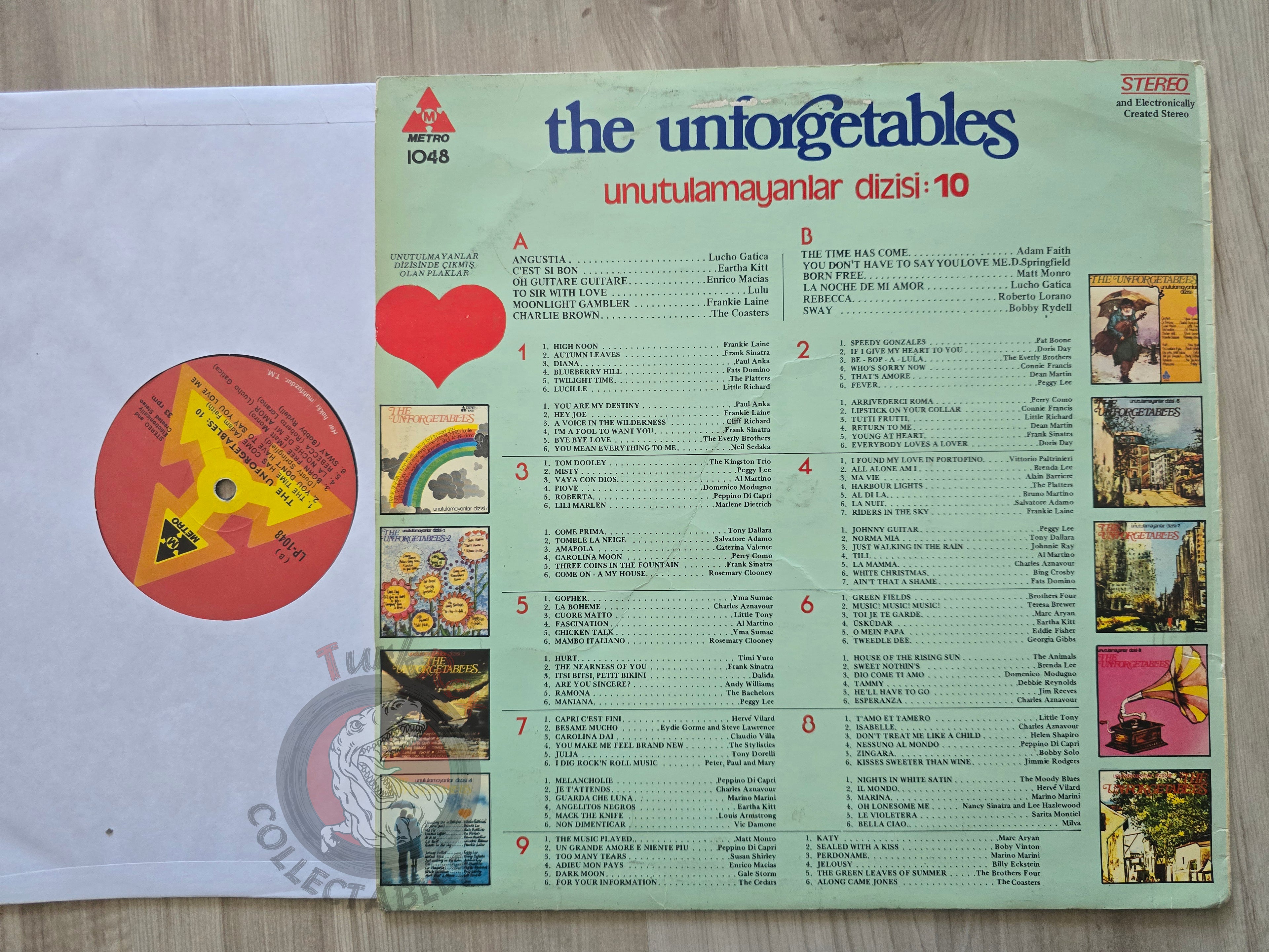 Various – The Unforgetables 10 Turkish Pressing Vinyl Turkey Edition