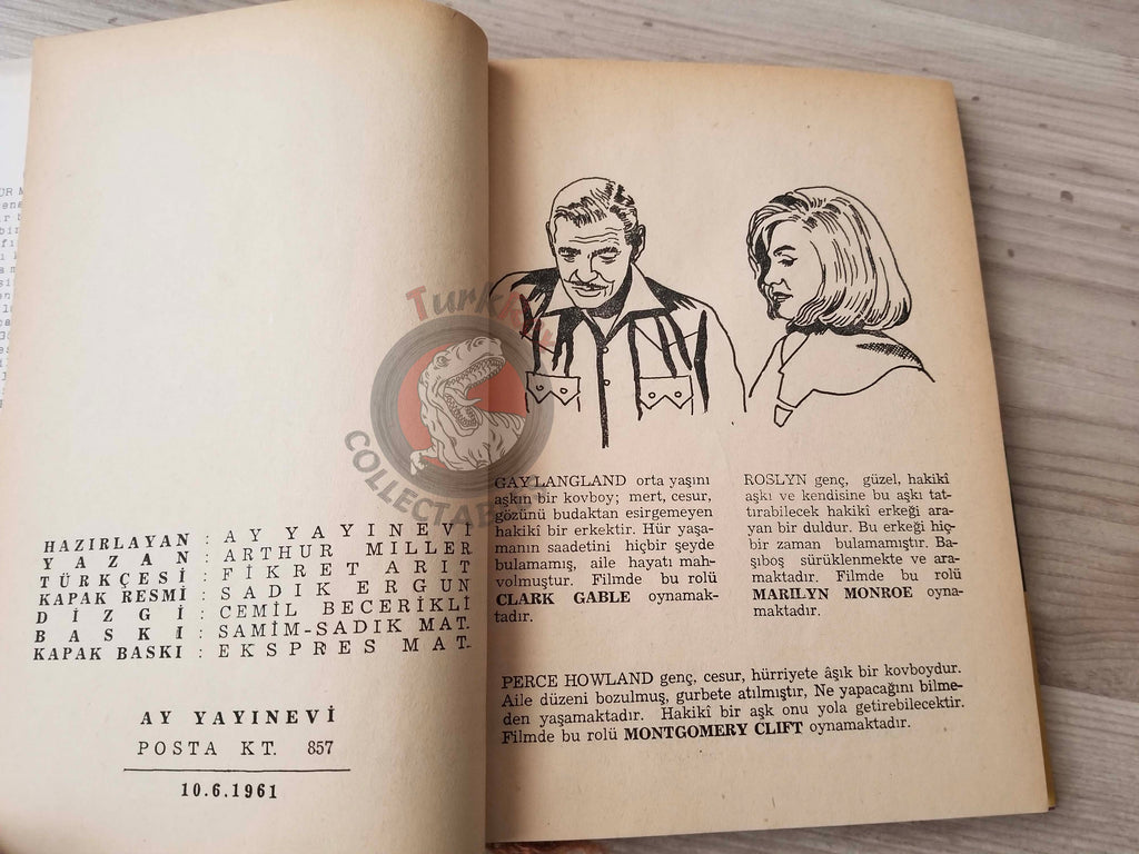 Arthur Miller – The Misfits 1961 HC/DJ Turkish Book Turkey Marilyn Monroe