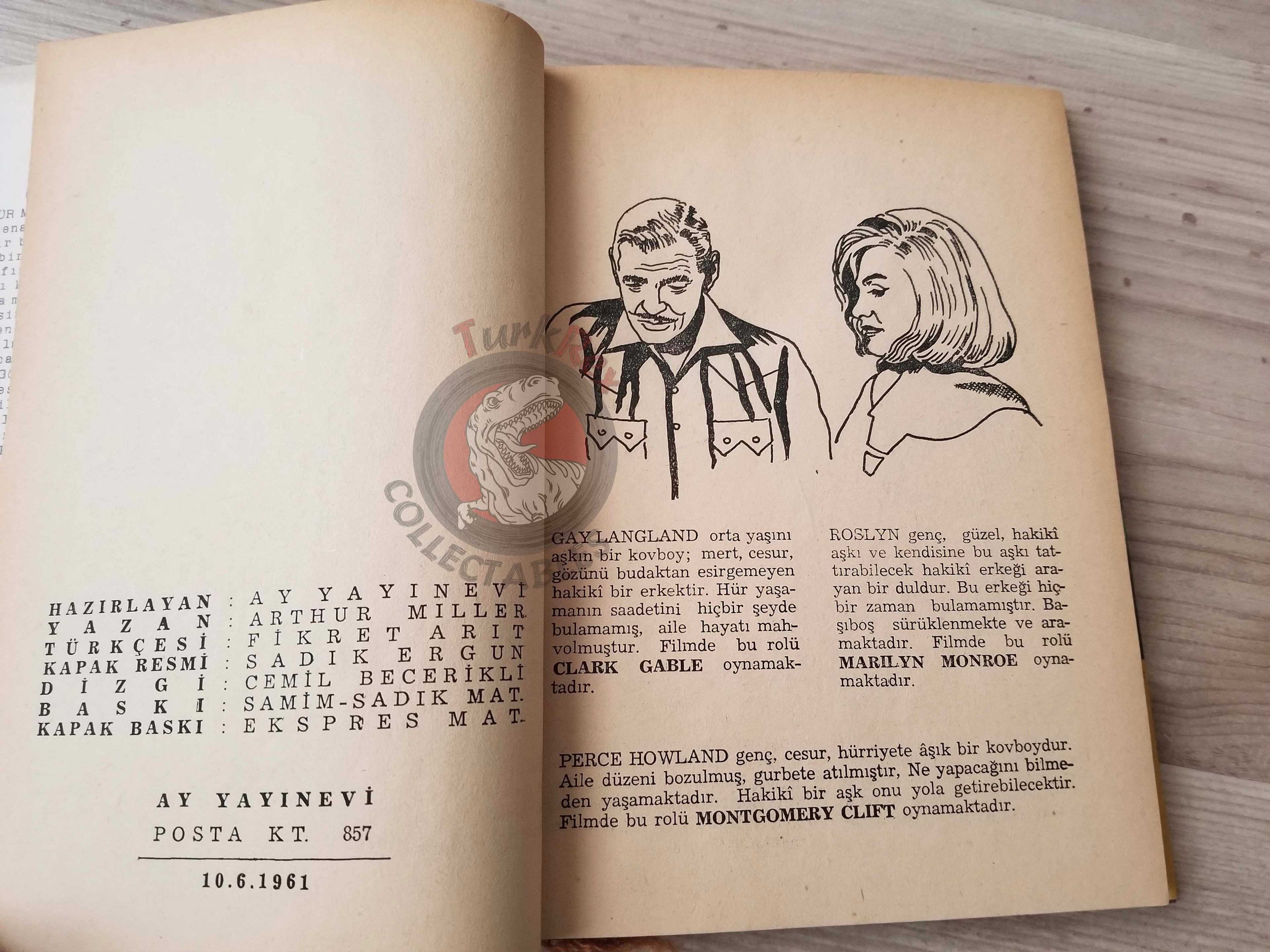Arthur Miller – The Misfits 1961 HC/DJ Turkish Book Turkey Marilyn Monroe