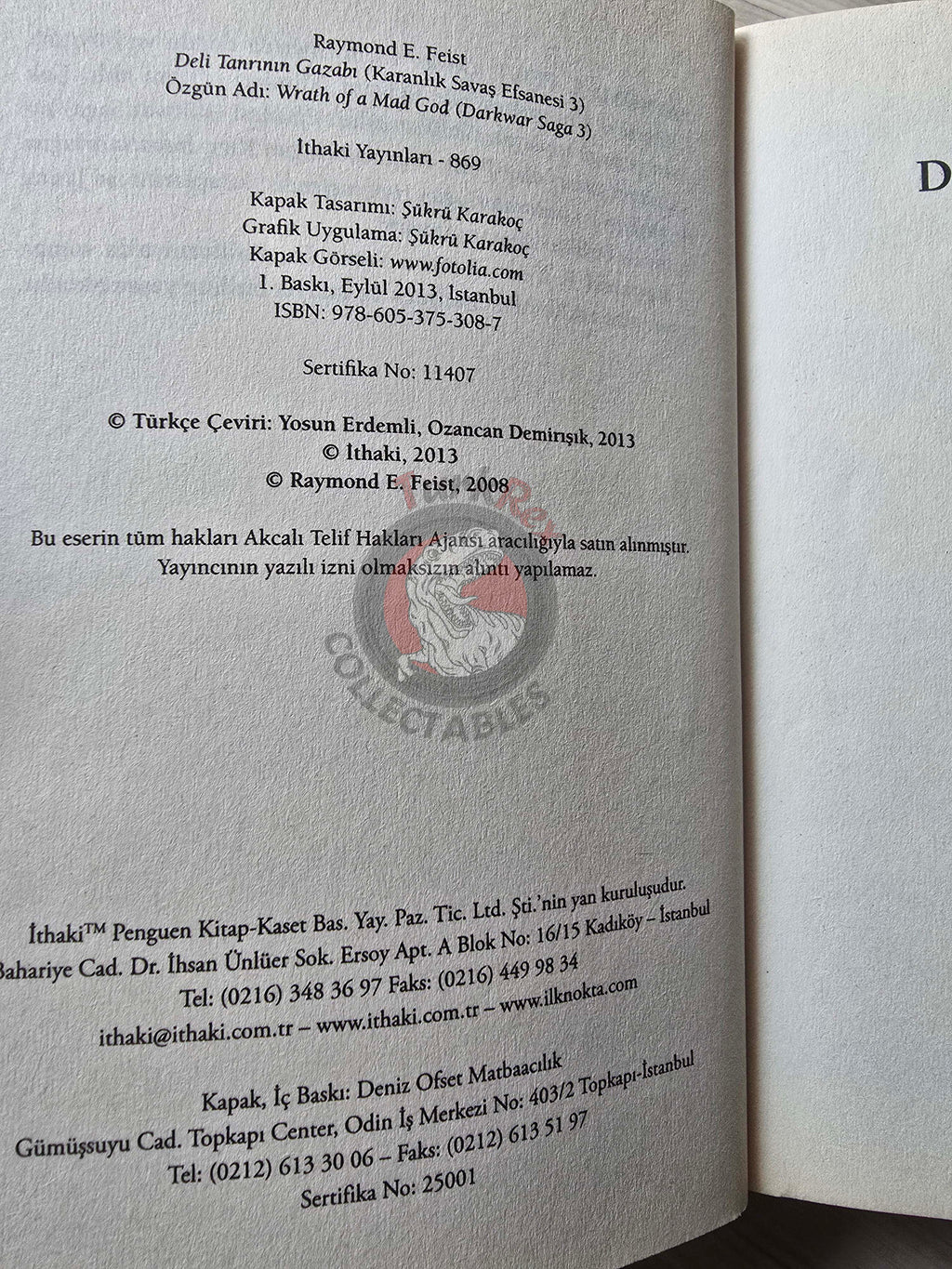 Raymond E. Feist – Darkwar Saga 2011 1st Turkish Book Turkey