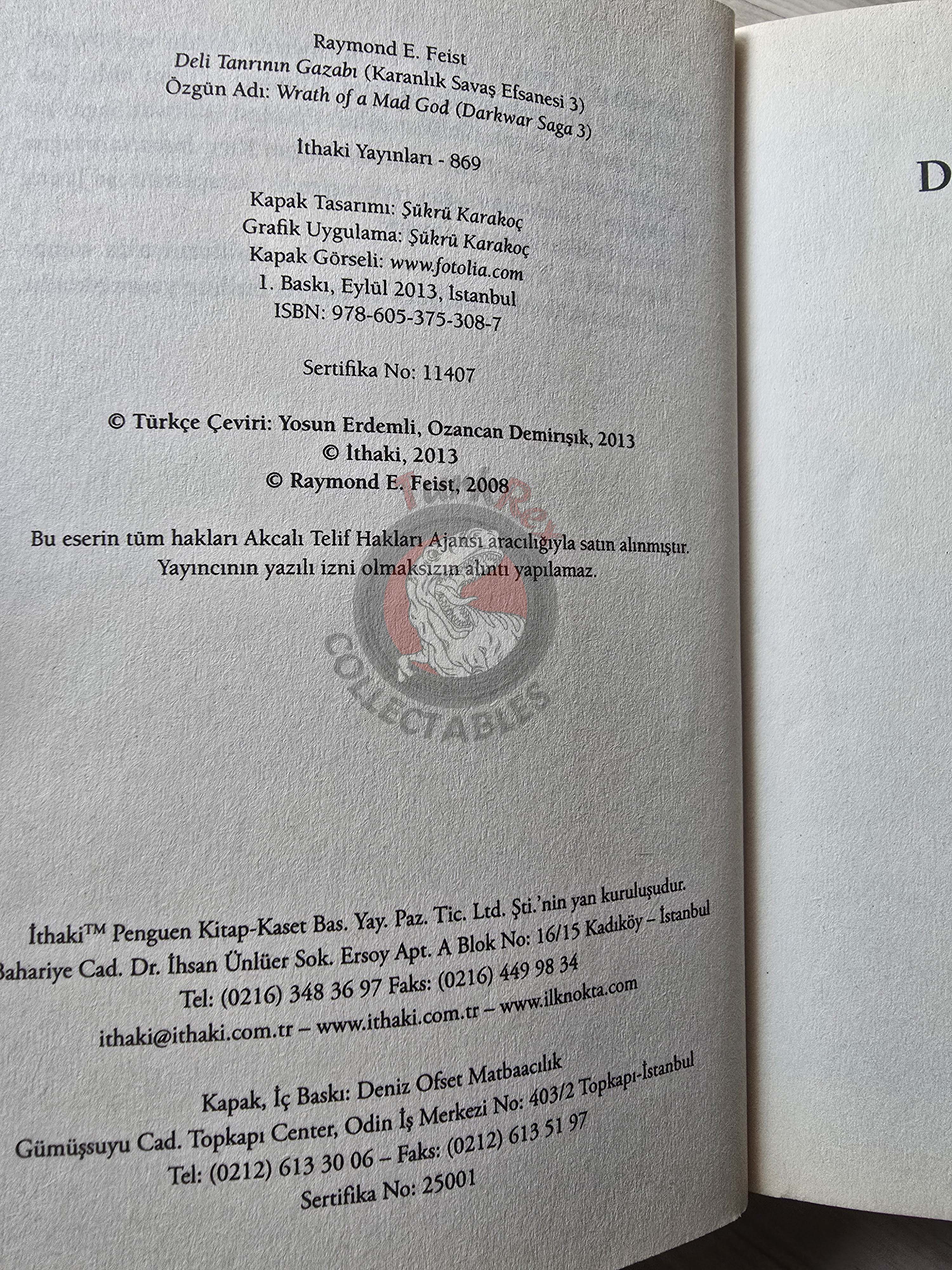 Raymond E. Feist – Darkwar Saga 2011 1st Turkish Book Turkey