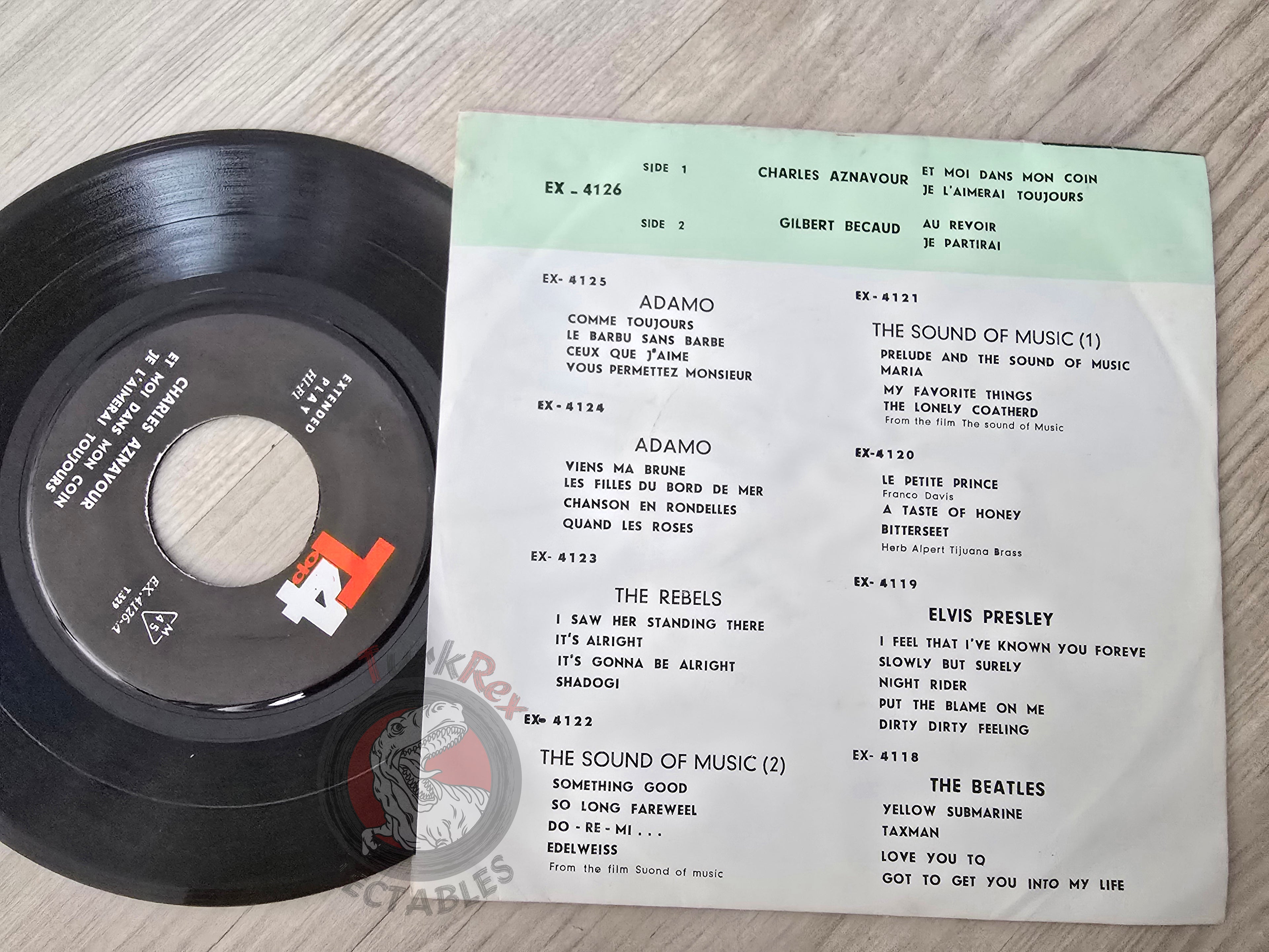 Charles Aznavour / Gilbert Becaud – Et Moi Dans Mon Coin 7" Iran Pressing Vinyl Iranian Edition 2
