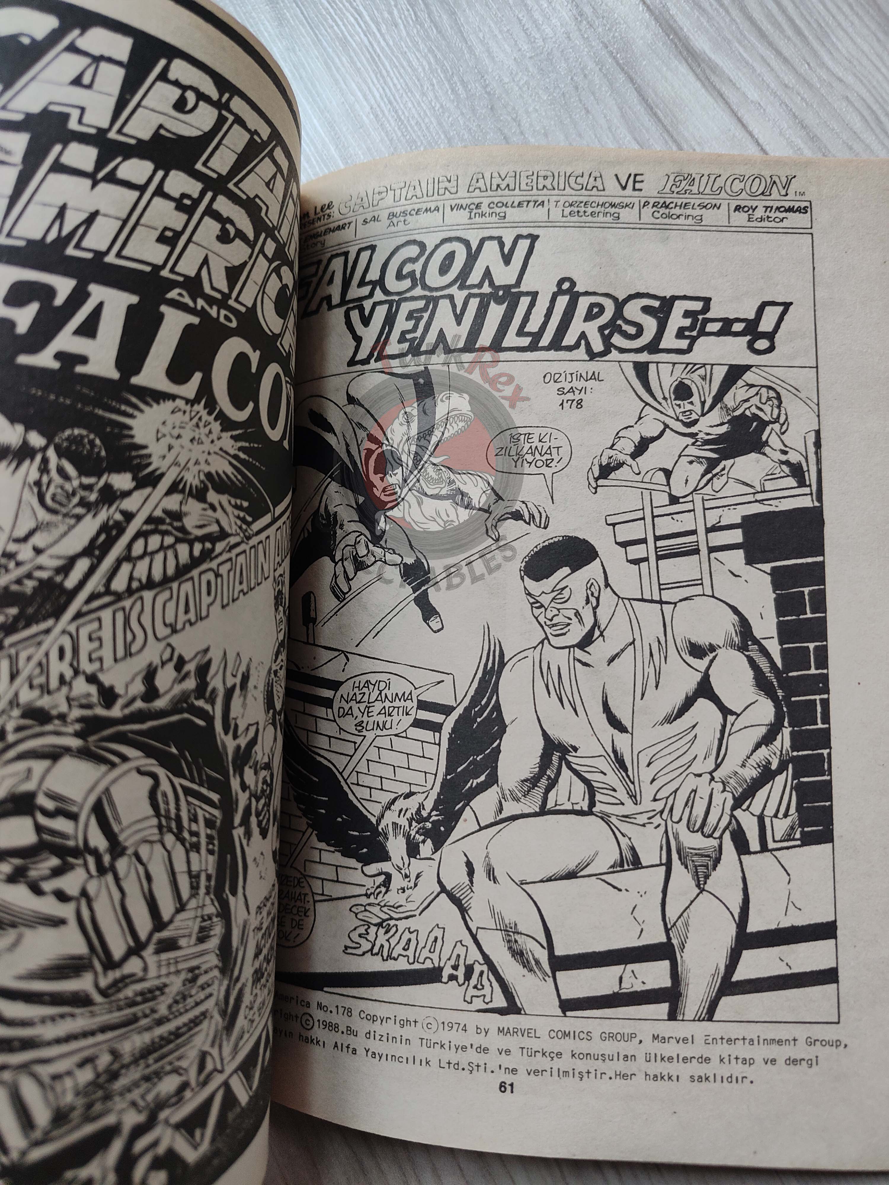 Captain America – Issue #6 1988 Turkish Comic Turkey #175 #176 #177 #178