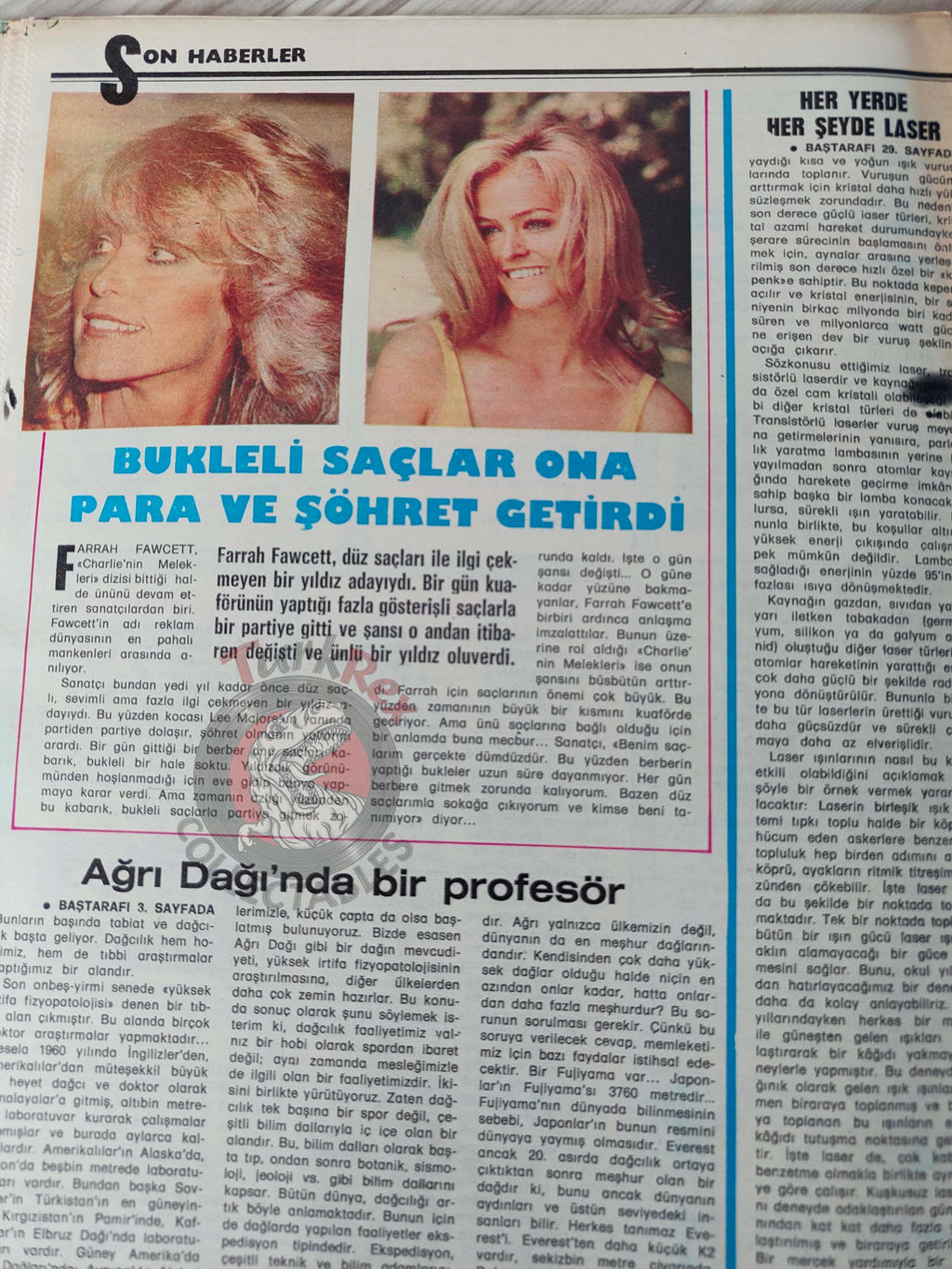 Hayat 1984 Farrah Fawcett Turkish Mag Turkey Reagan’s China Show Jacques-Yves Cousteau