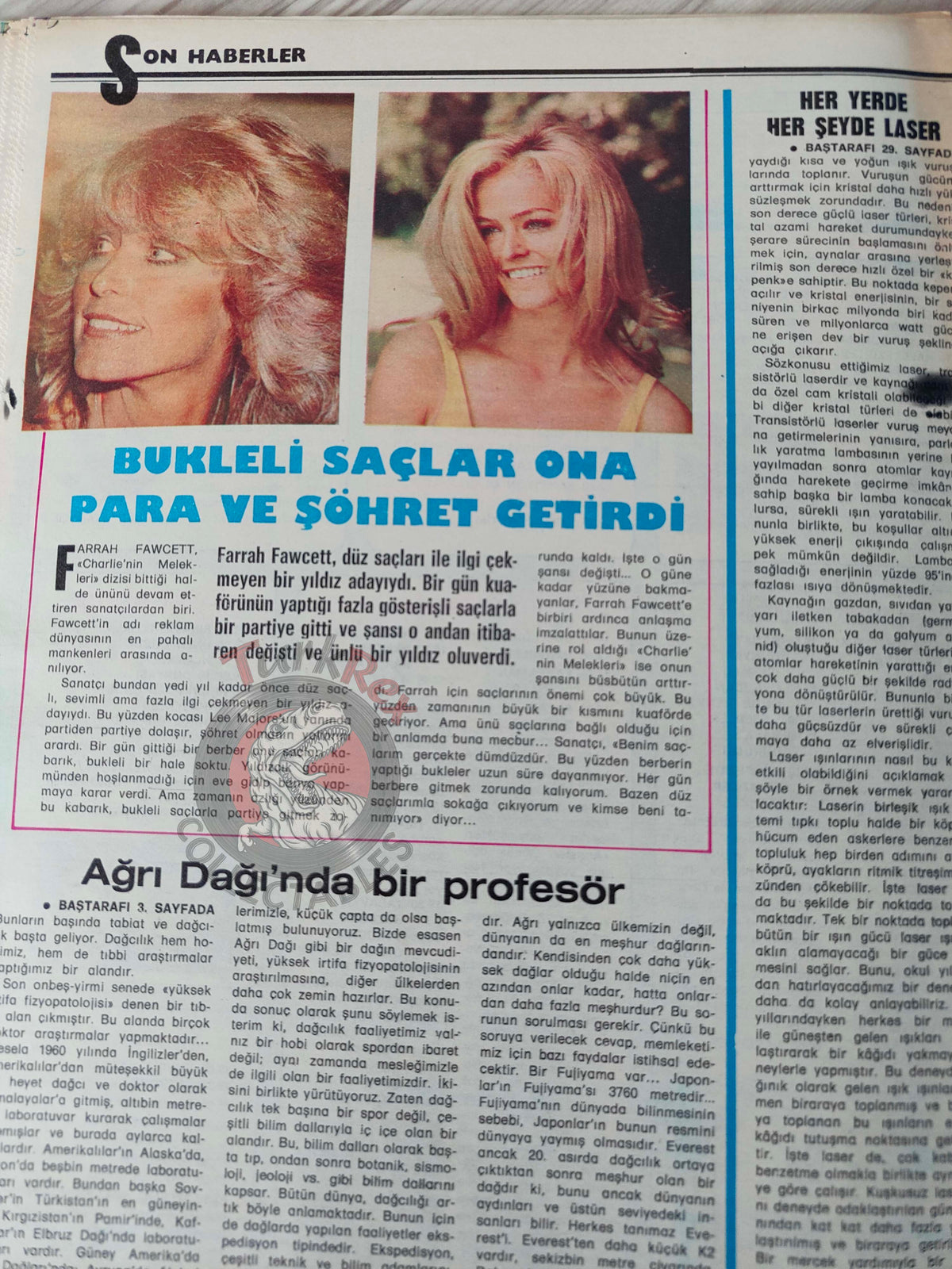 Hayat 1984 Farrah Fawcett Turkish Mag Turkey Reagan’s China Show Jacques-Yves Cousteau