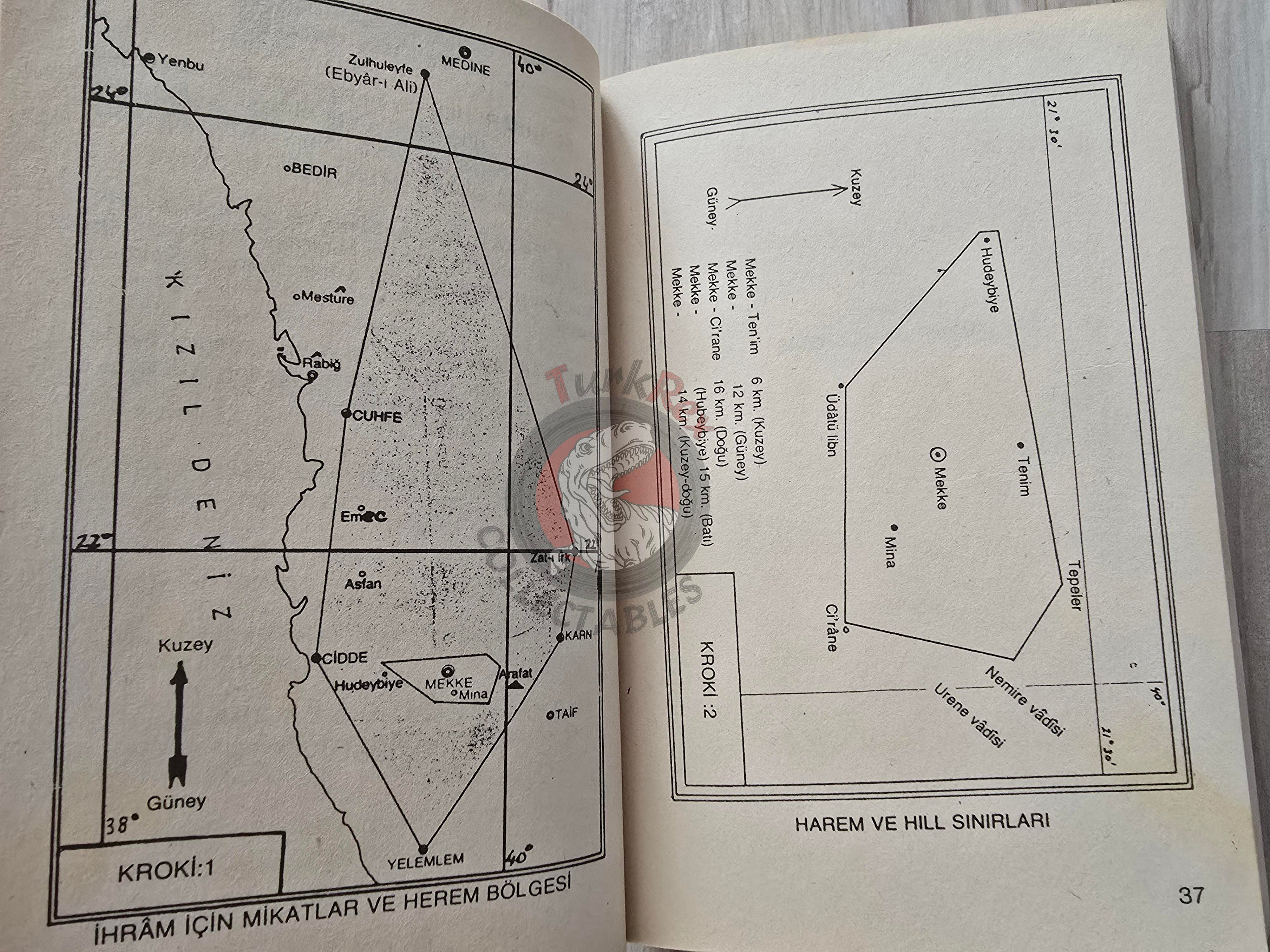 Hajj Guide 1988 Turkish Pilgrimage Handbook with Saudi Arabia Map Mecca Kaaba Medina