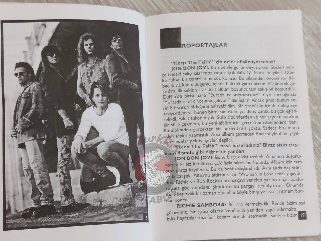Bon Jovi Biography Book 1995 1st by Turkish Writer Book Turkey