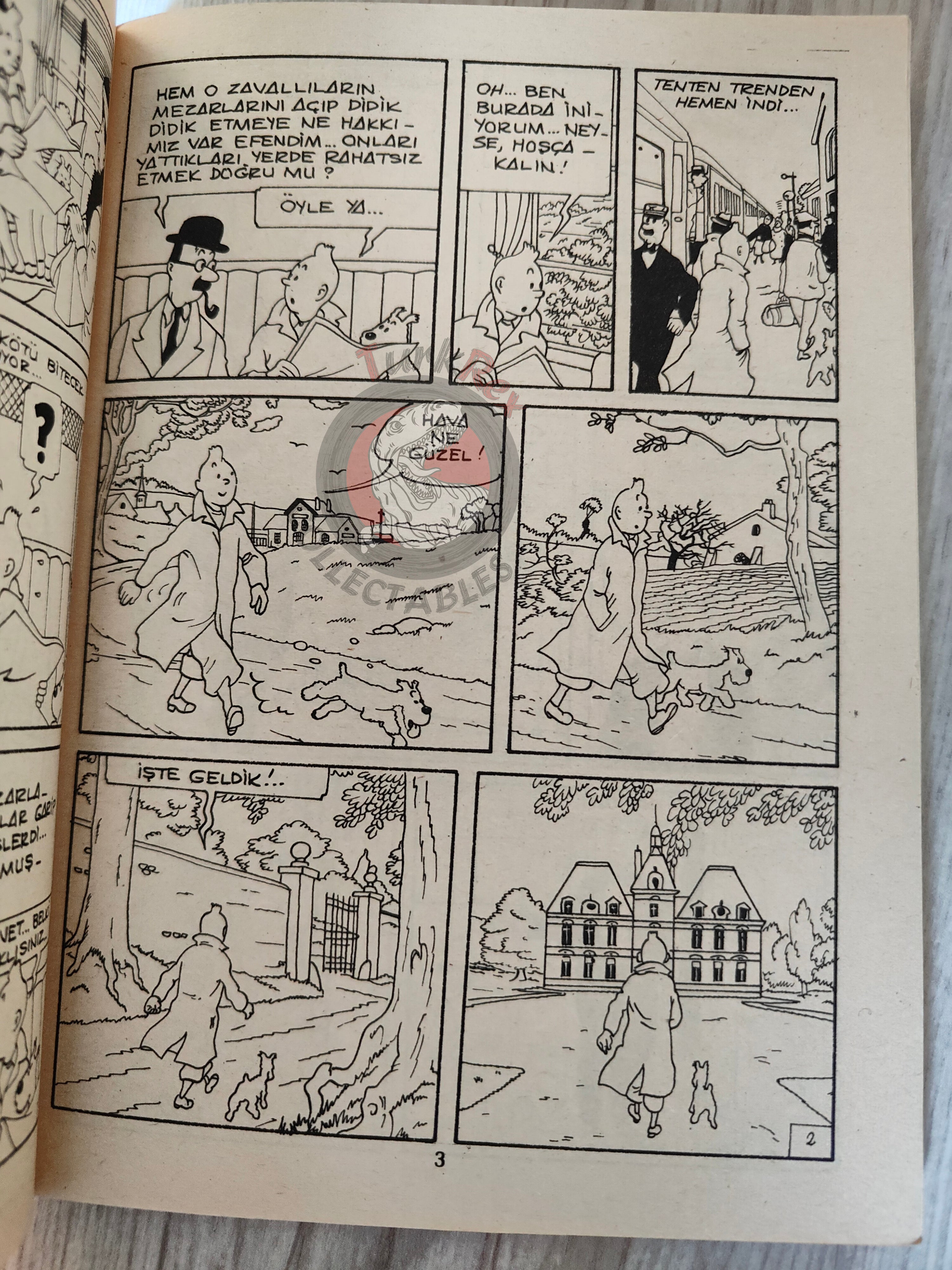 Tintin – The Seven Crystal Balls early 1980s Turkish Edition Comic Turkey