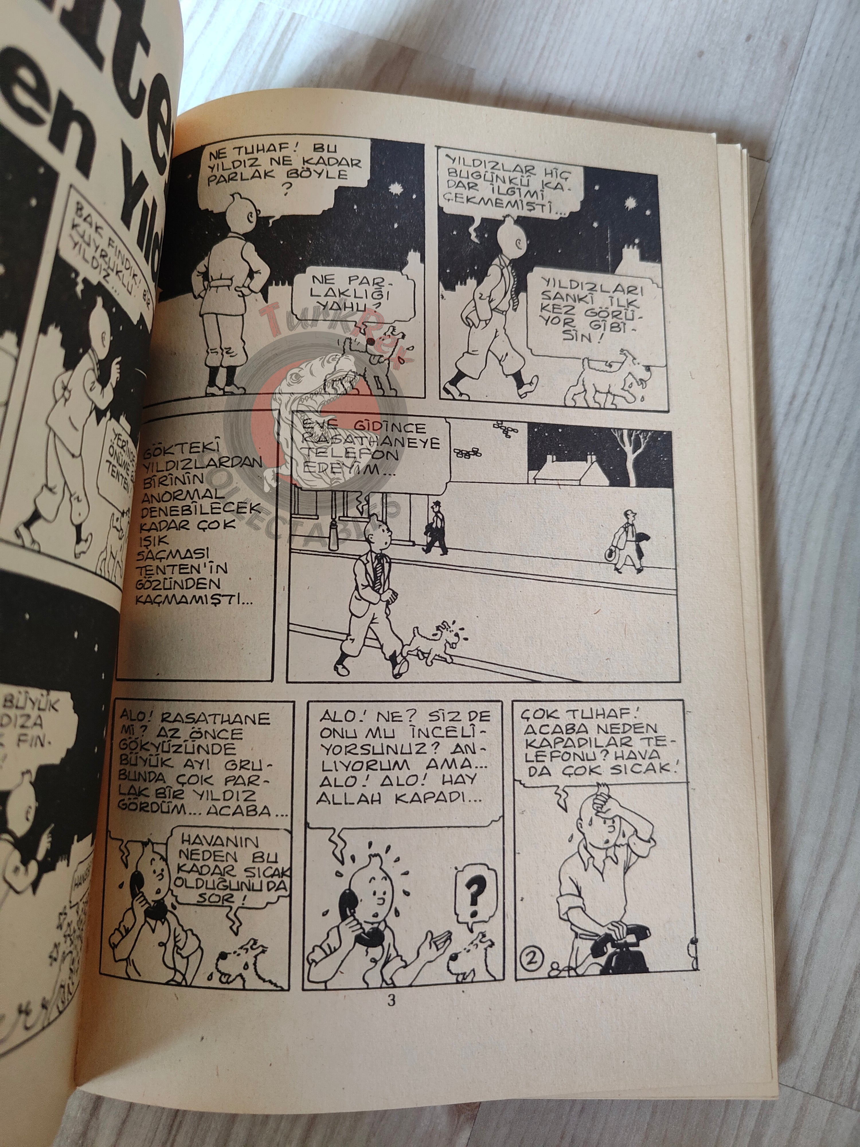 Tintin – The Shooting Star early 1980s Turkish Edition Comic Turkey 2
