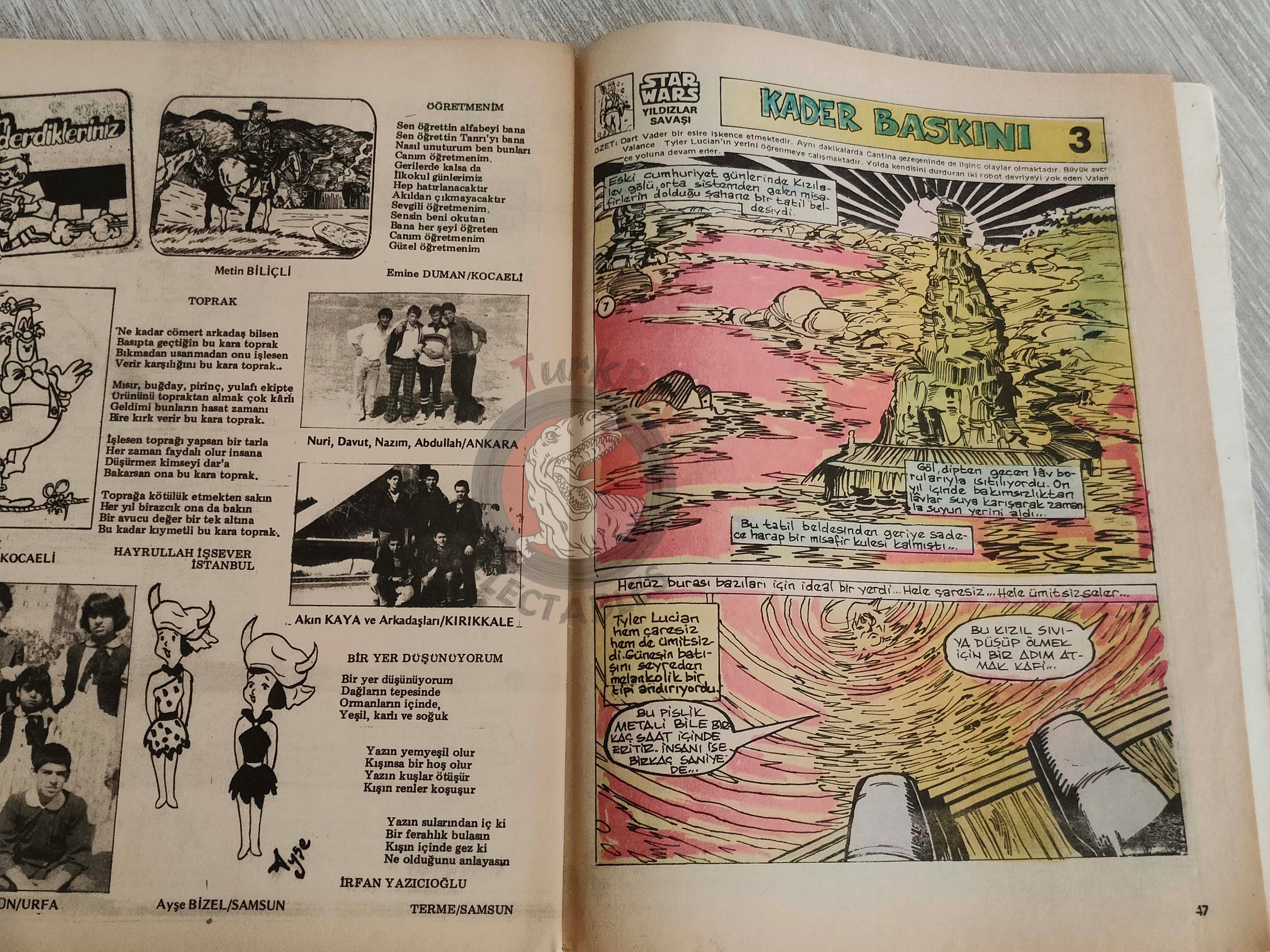 Tercüman Çocuk #44 1982 Turkish Comic Turkey Superman Star Wars #29 The Flintstones Tounga Cubitus