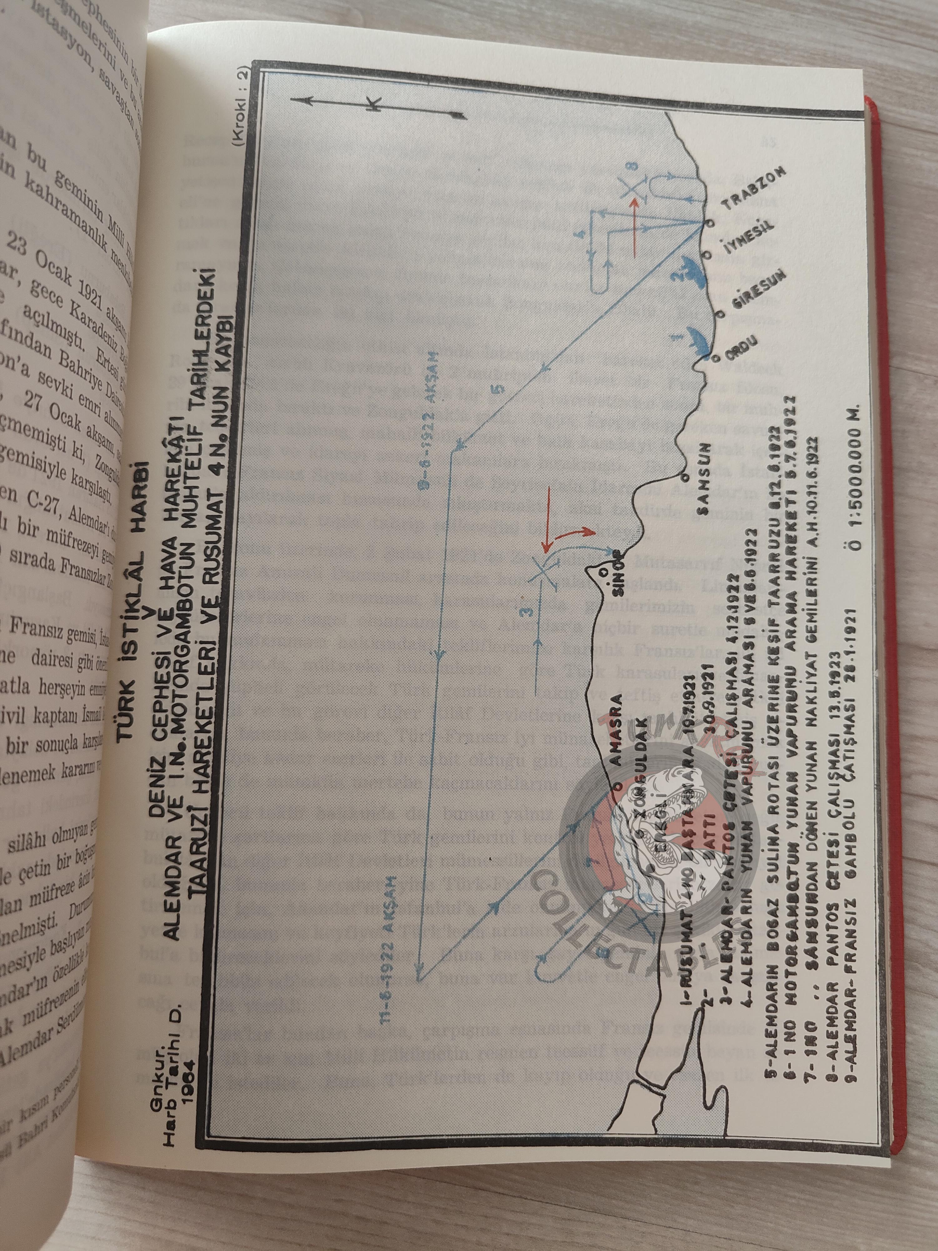 Turkish War of Independence Naval Front and Aviation Operations 1964 Book Military Ottoman Empire Maps