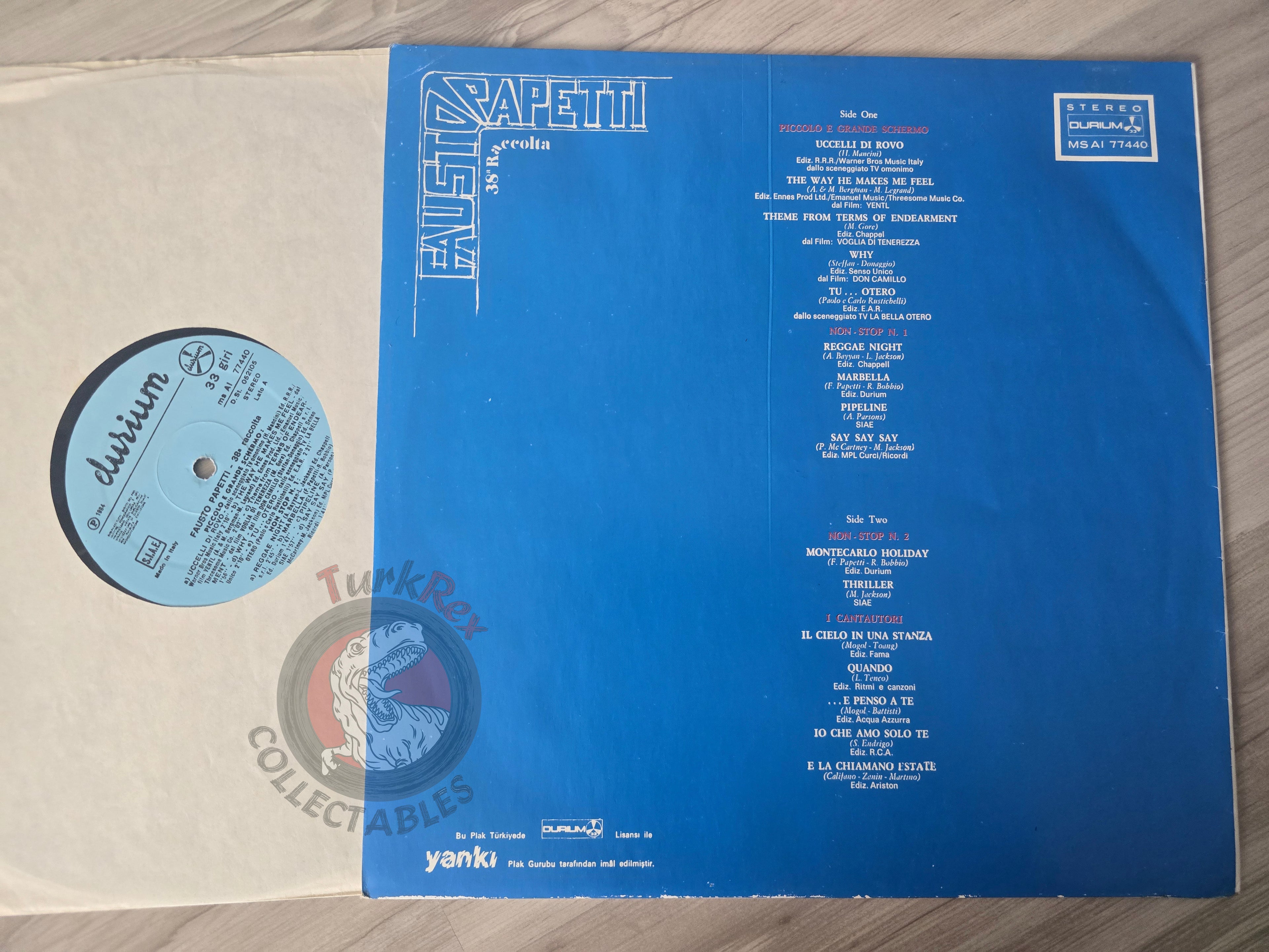 Fausto Papetti – 38a Raccolta Turkish Pressing Vinyl Turkey Edition