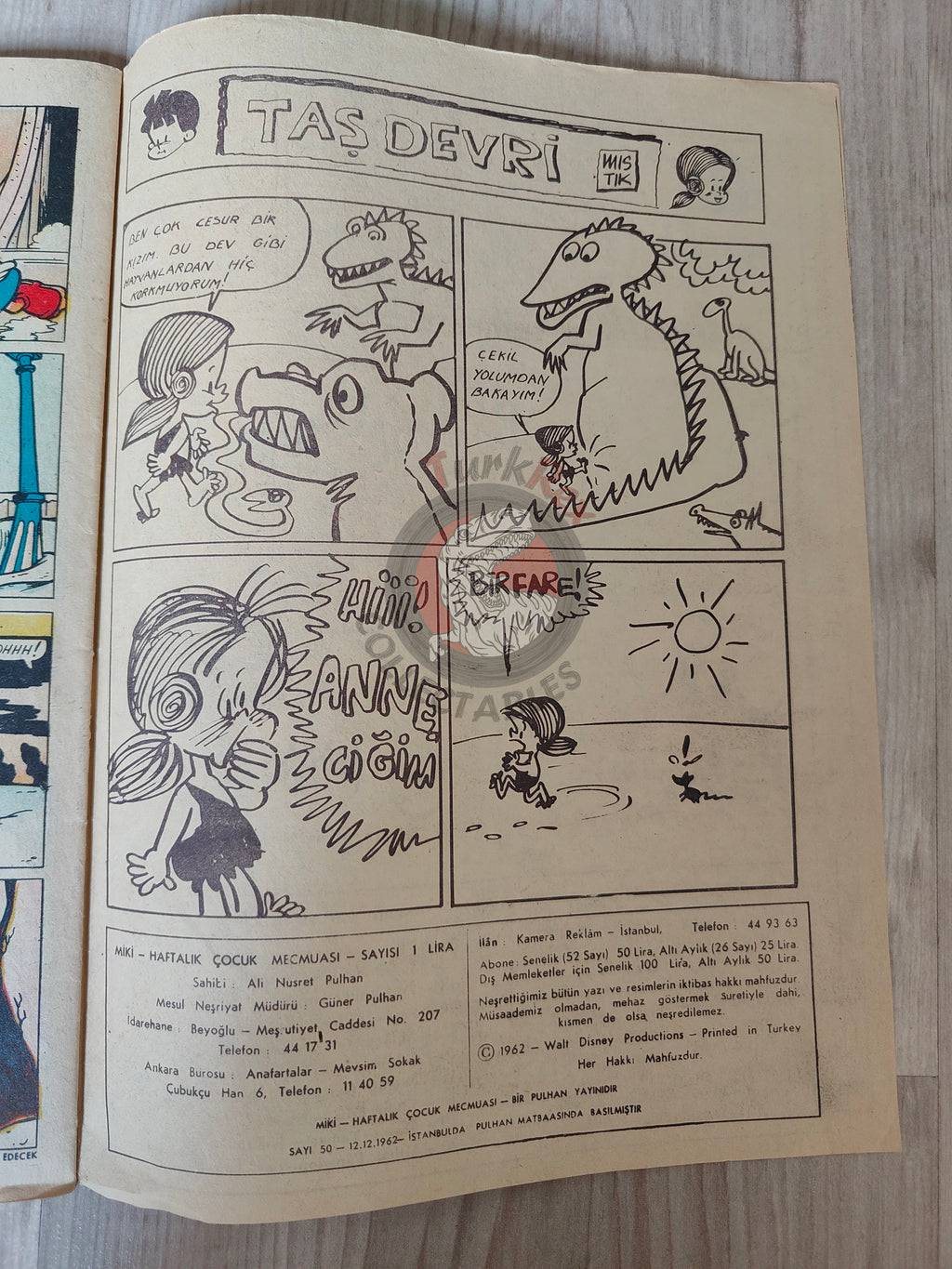 Mickey Mouse Mag #50 1962 Turkish Comic Turkey Walt Disney Donald Duck