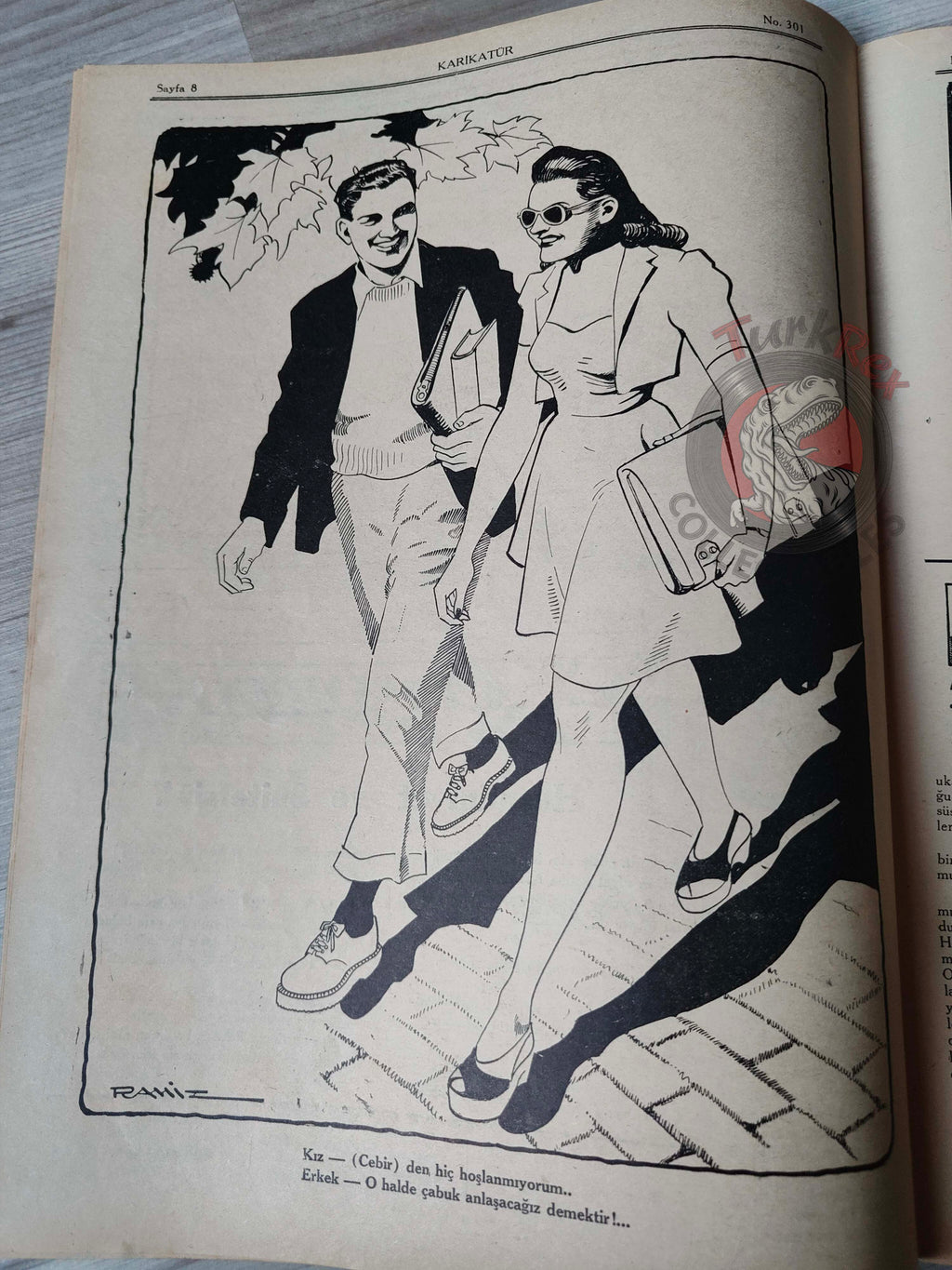 Karikatür 1941 Humor Magazine Turkish Turkey Azrael War WW2 era Roosevelt USA Charles Lindbergh
