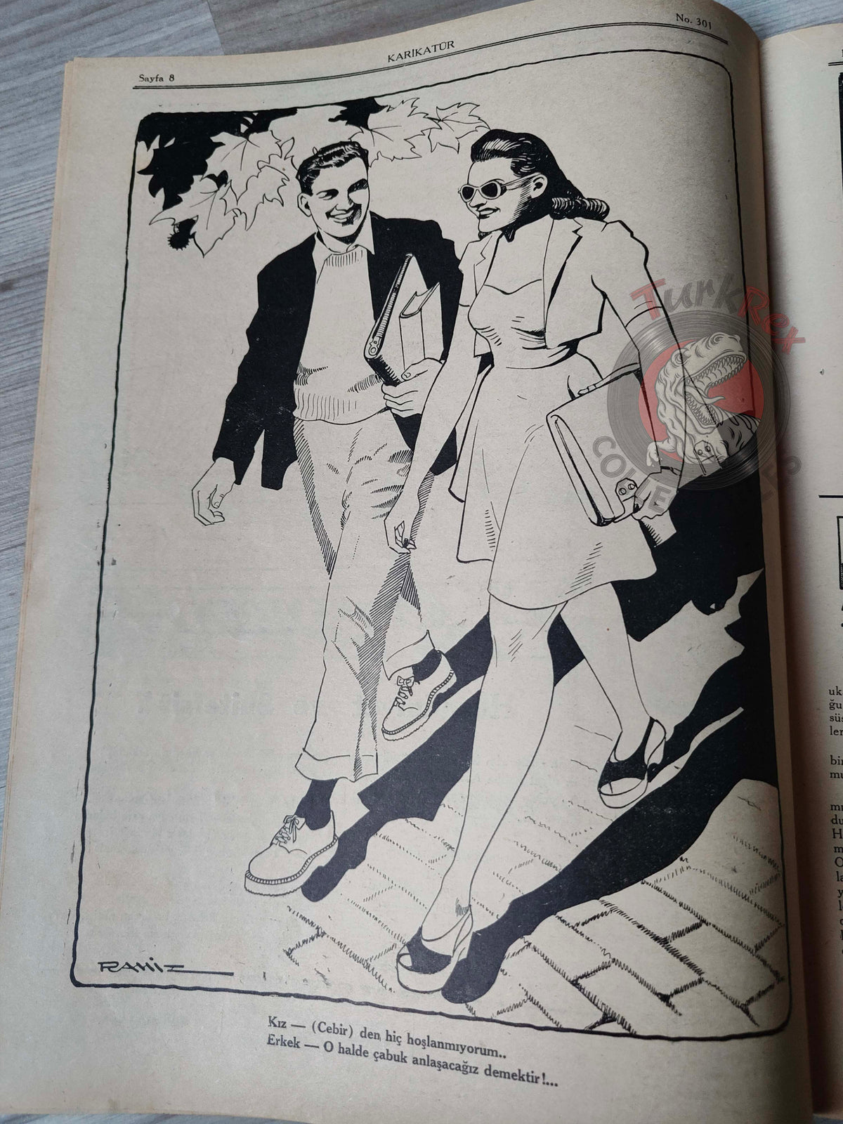 Karikatür 1941 Humor Magazine Turkish Turkey Azrael War WW2 era Roosevelt USA Charles Lindbergh