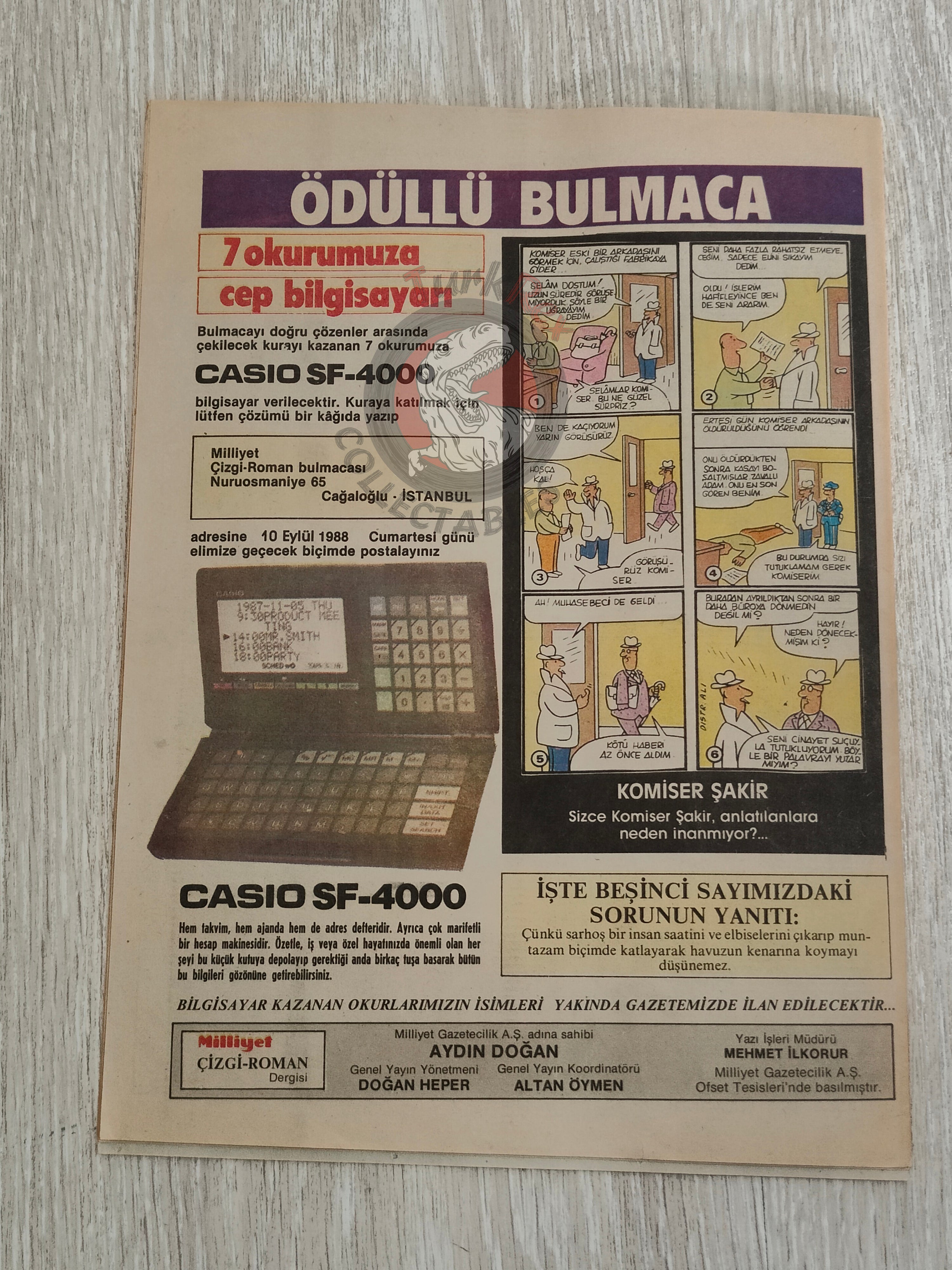 Milliyet Çizgi Roman #7 1988 Turkish Comic Turkey Belle Star Mr. Abernathy Green Force Five