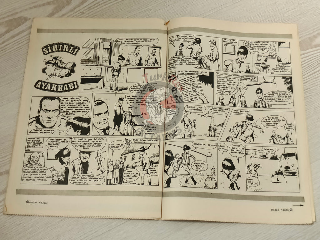 Doğan Kardeş 1975 Magazine #48 Turkish Comic Turkey Dick Turpin Smurfs Spirou Gaston