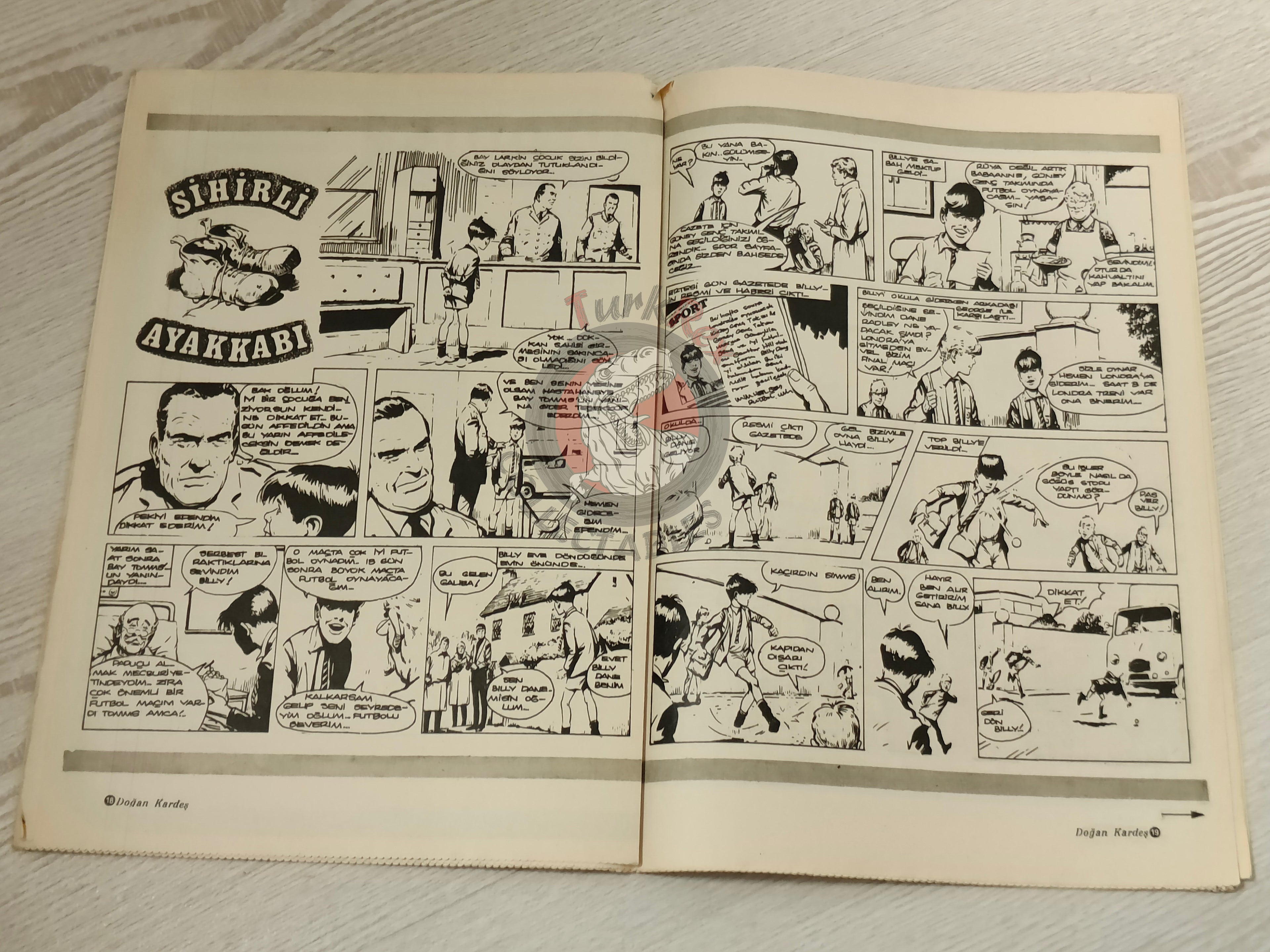 Doğan Kardeş 1975 Magazine #48 Turkish Comic Turkey Dick Turpin Smurfs Spirou Gaston