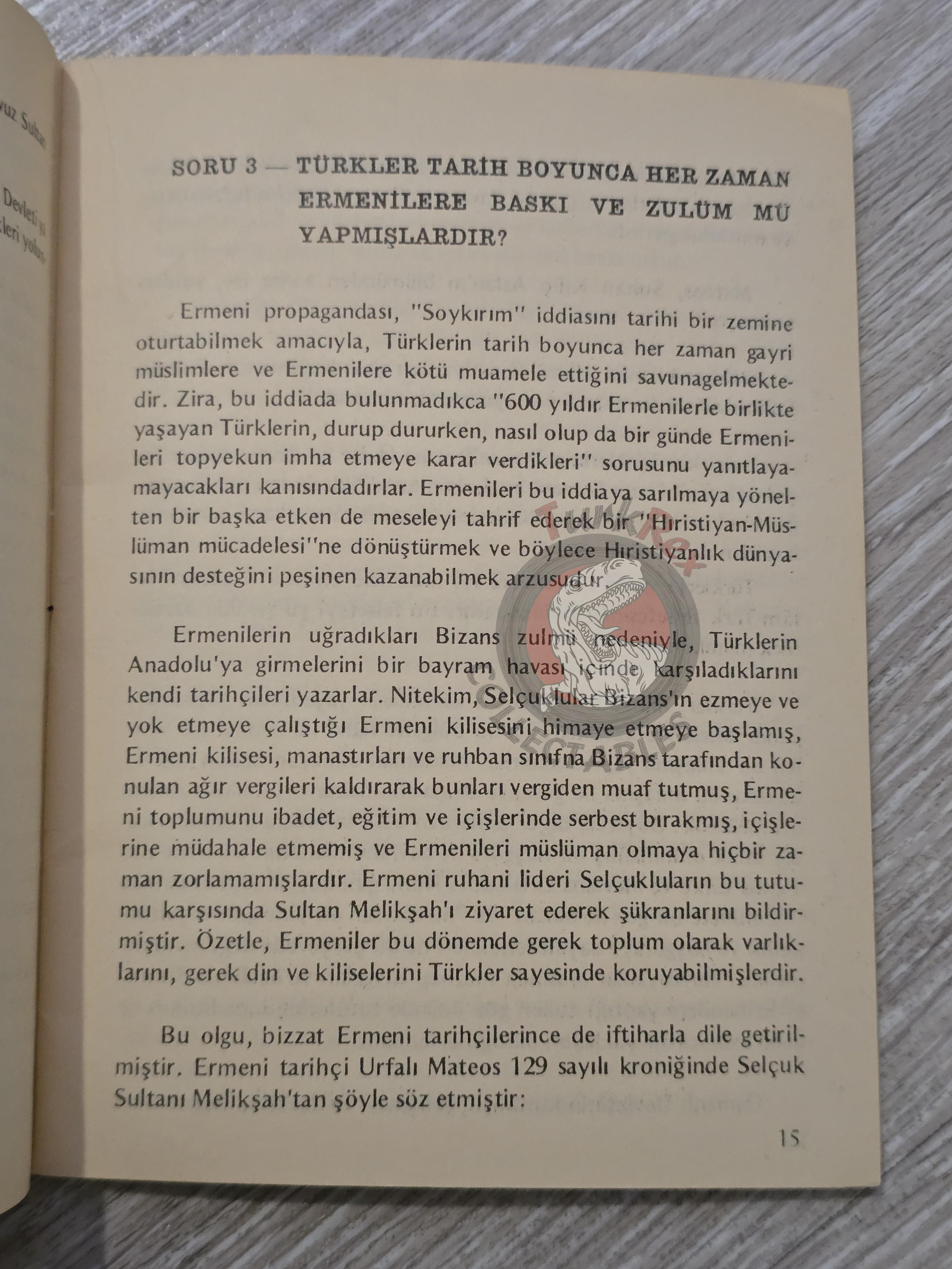 The Armenian Question in Nine Questions and Answers 1980s Turkish Book Turkey Armenia