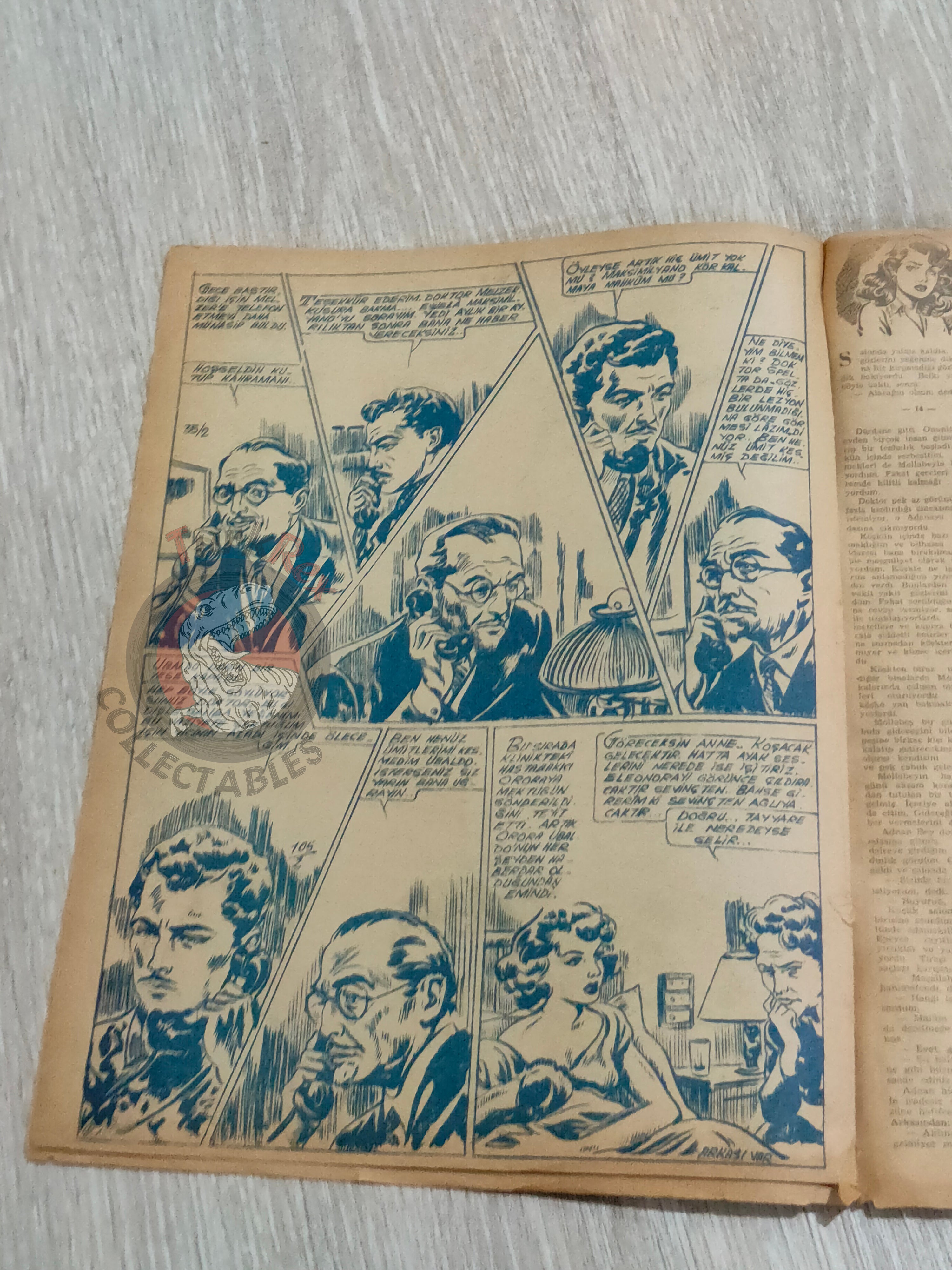 Binbir Roman #105 1950 Victor Hugo 93 - Mandrake Turkish Comic Mag Turkey
