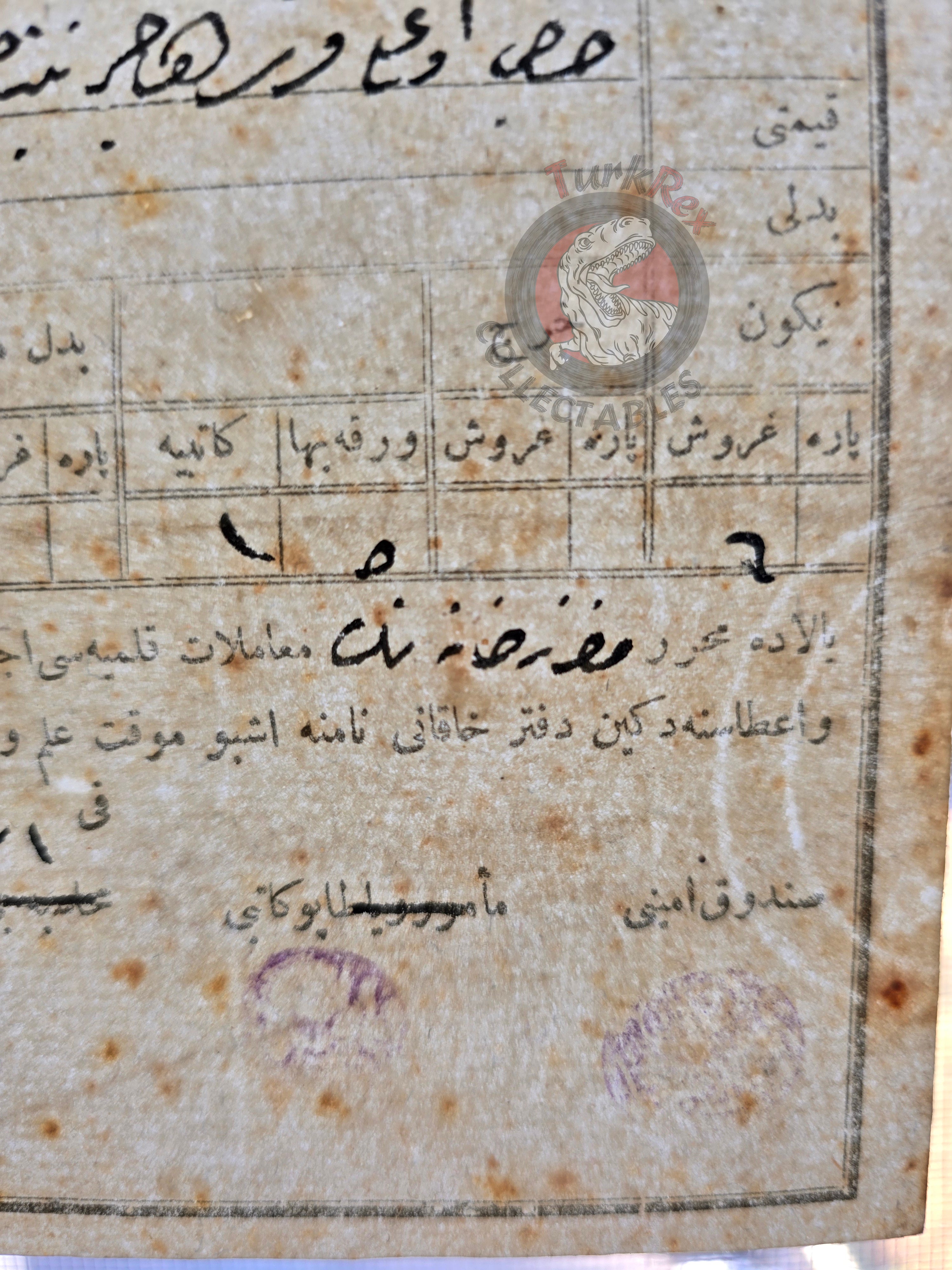 Ottoman 1889 Land Deed House with Stable in Amasya Köprü Title Deed