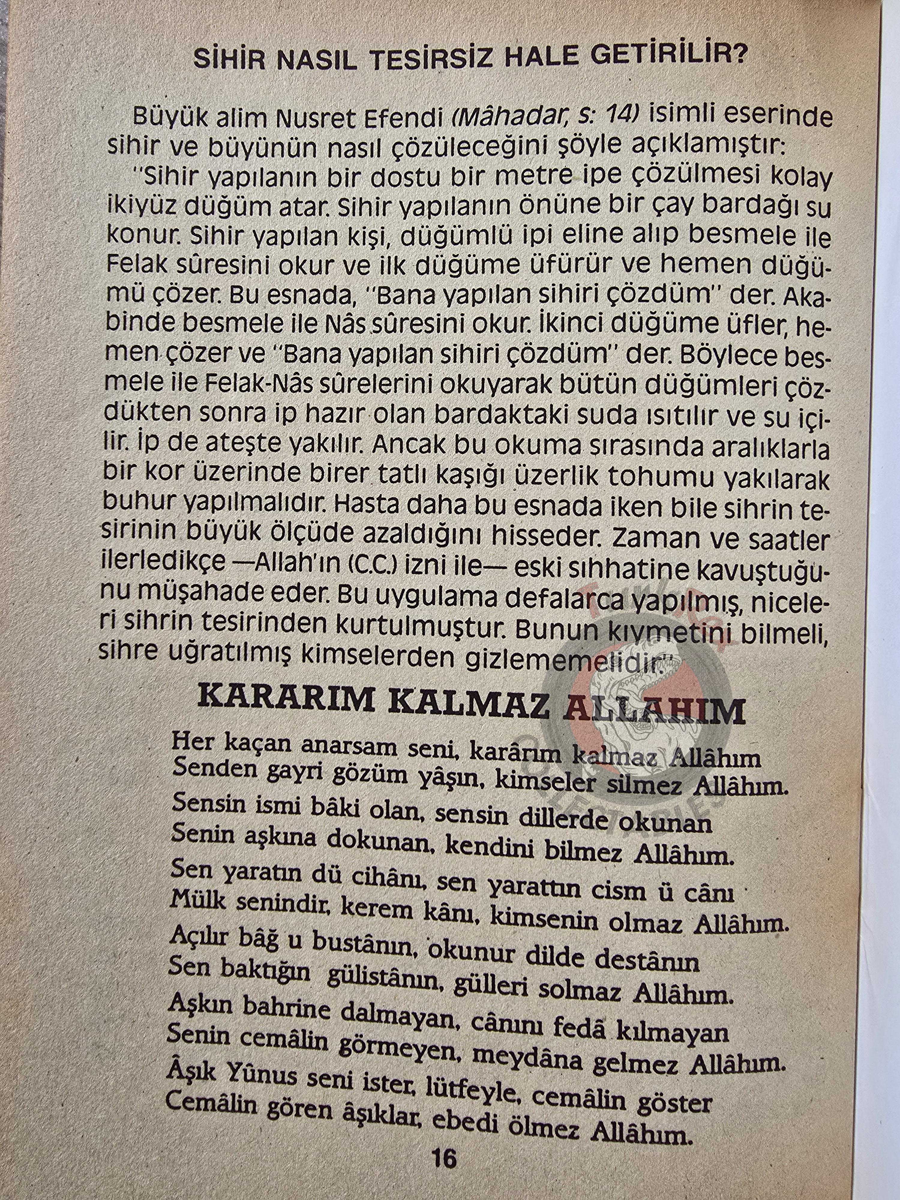 Kenzul Arsh Prayer Islamic Occult Havass Vefq Spells Charm Turkish Book Islam Talisman