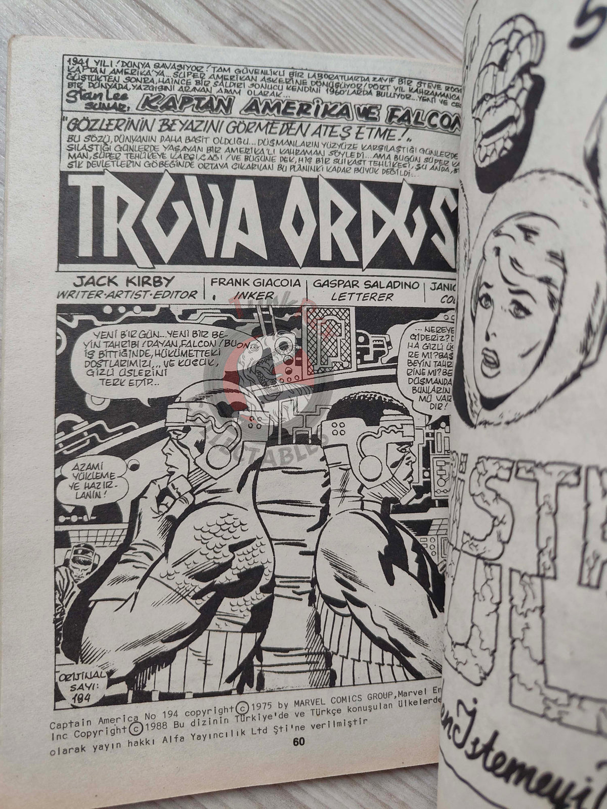 Captain America – Issue #10 1988 Turkish Comic Turkey #191 #192 #193 #194