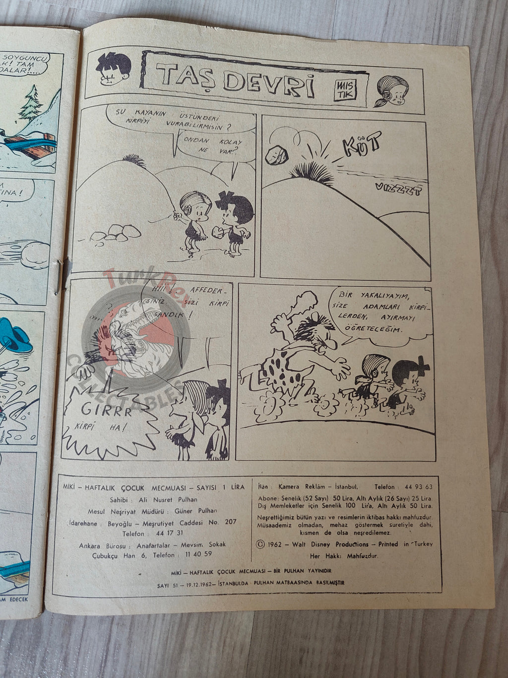 Mickey Mouse Mag #51 1962 Turkish Comic Turkey Walt Disney Donald Duck Goofy