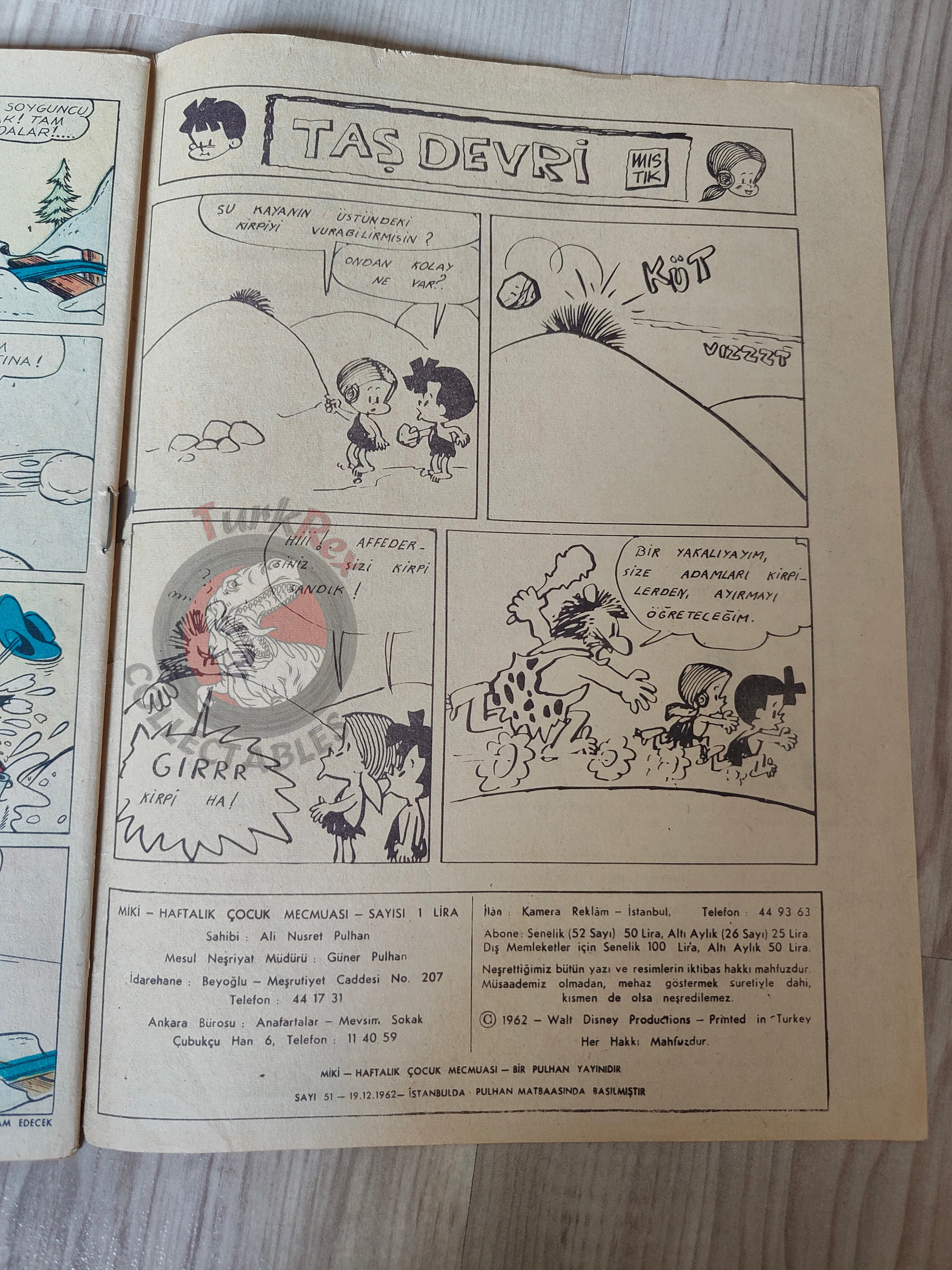 Mickey Mouse Mag #51 1962 Turkish Comic Turkey Walt Disney Donald Duck Goofy