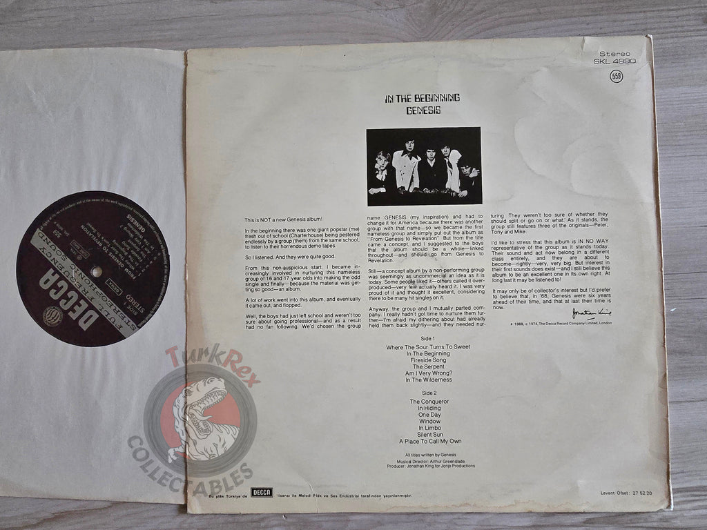 Genesis – In The Beginning Turkish Pressing Vinyl Turkey Edition