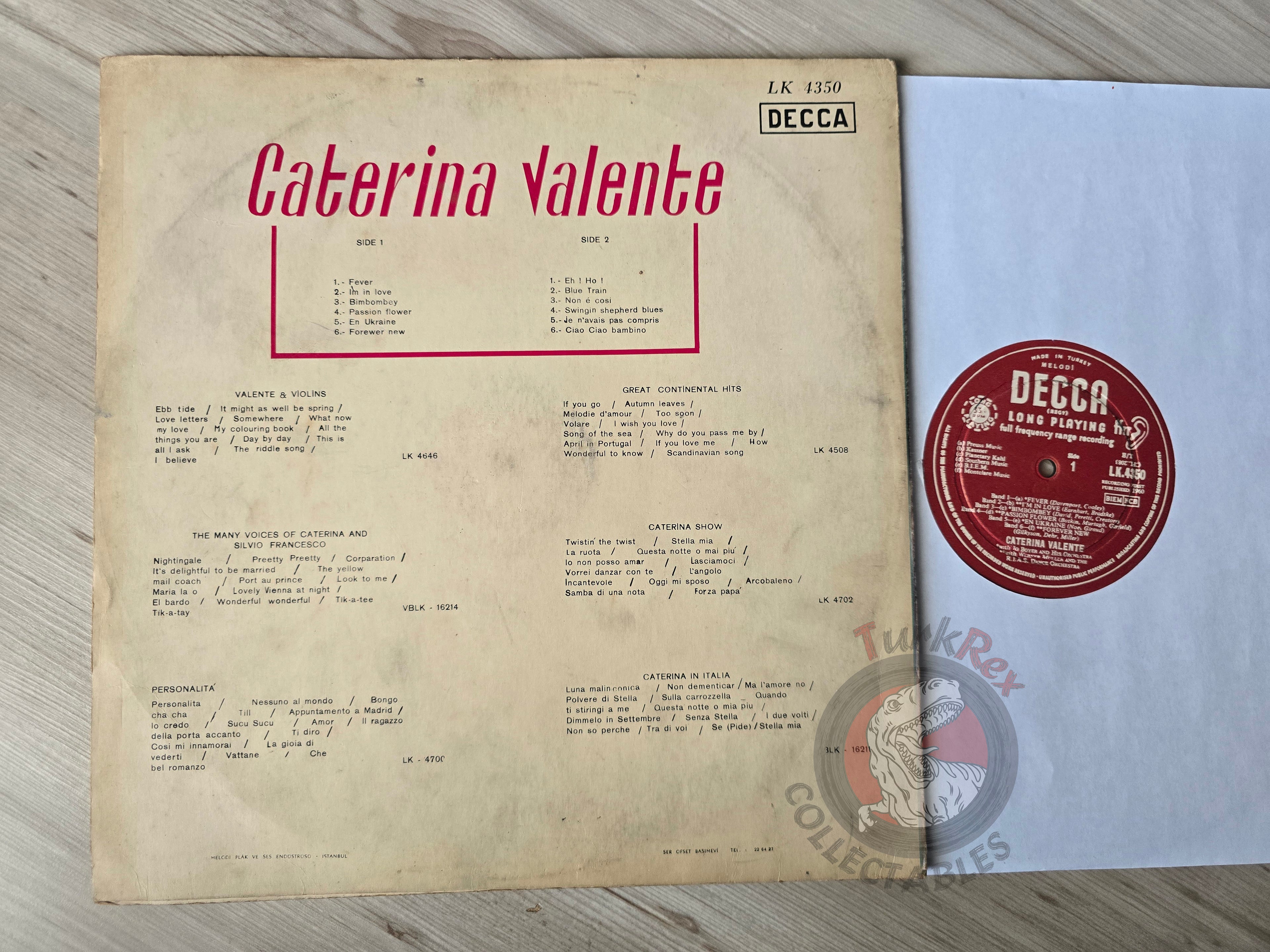 Caterina Valente – Rendezvous With Caterina Turkish Pressing Vinyl Turkey Edition